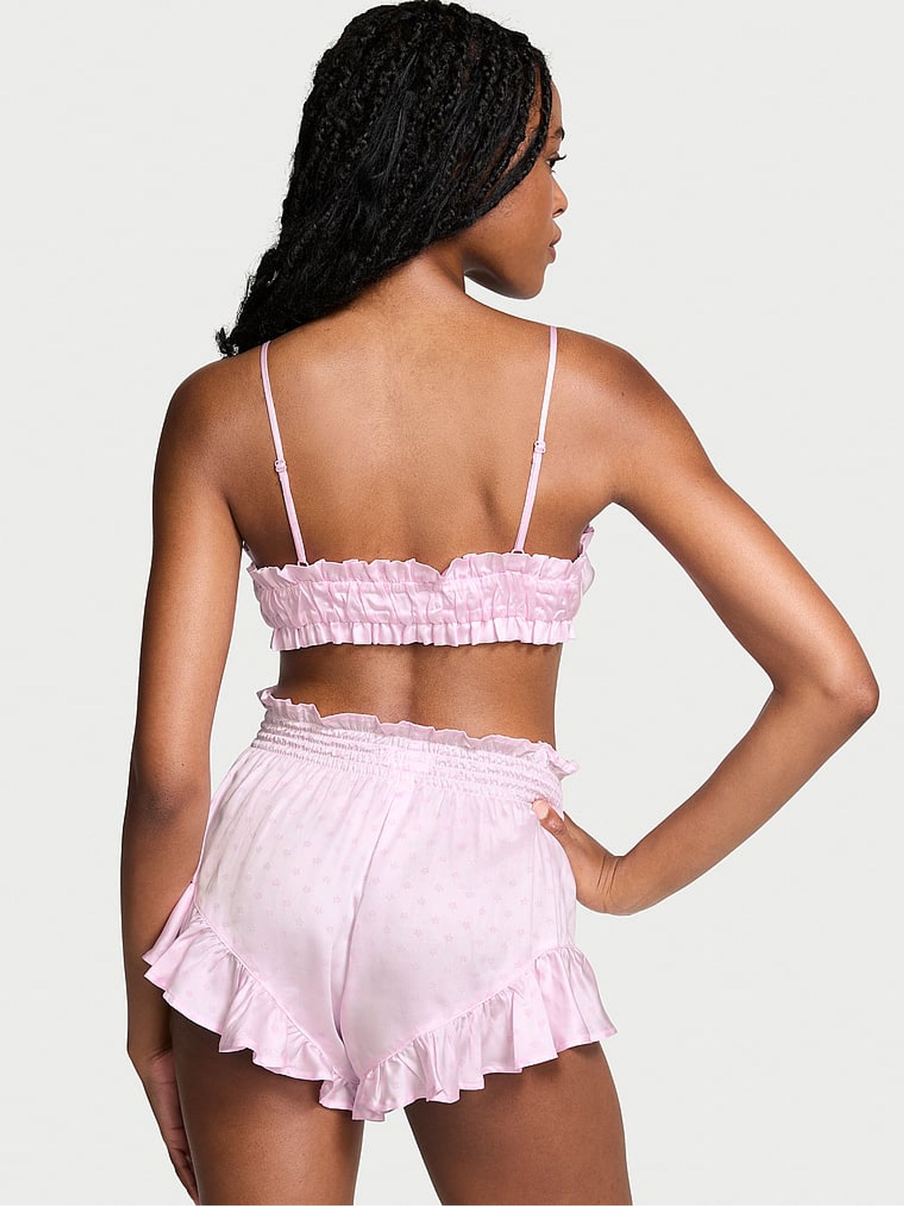 Pink Floral Cami Tie Front Short Pyjama Set - Image 2 of 3
