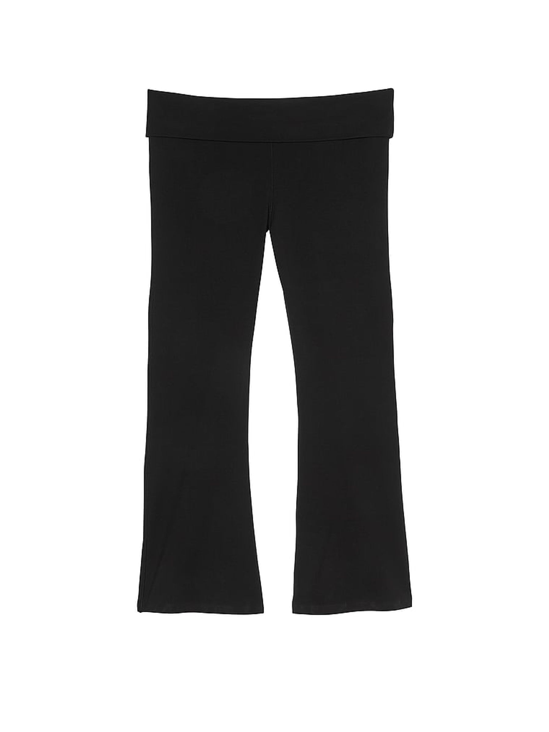 Black Diamante Cotton Foldover Flare Leggings - Image 3 of 3