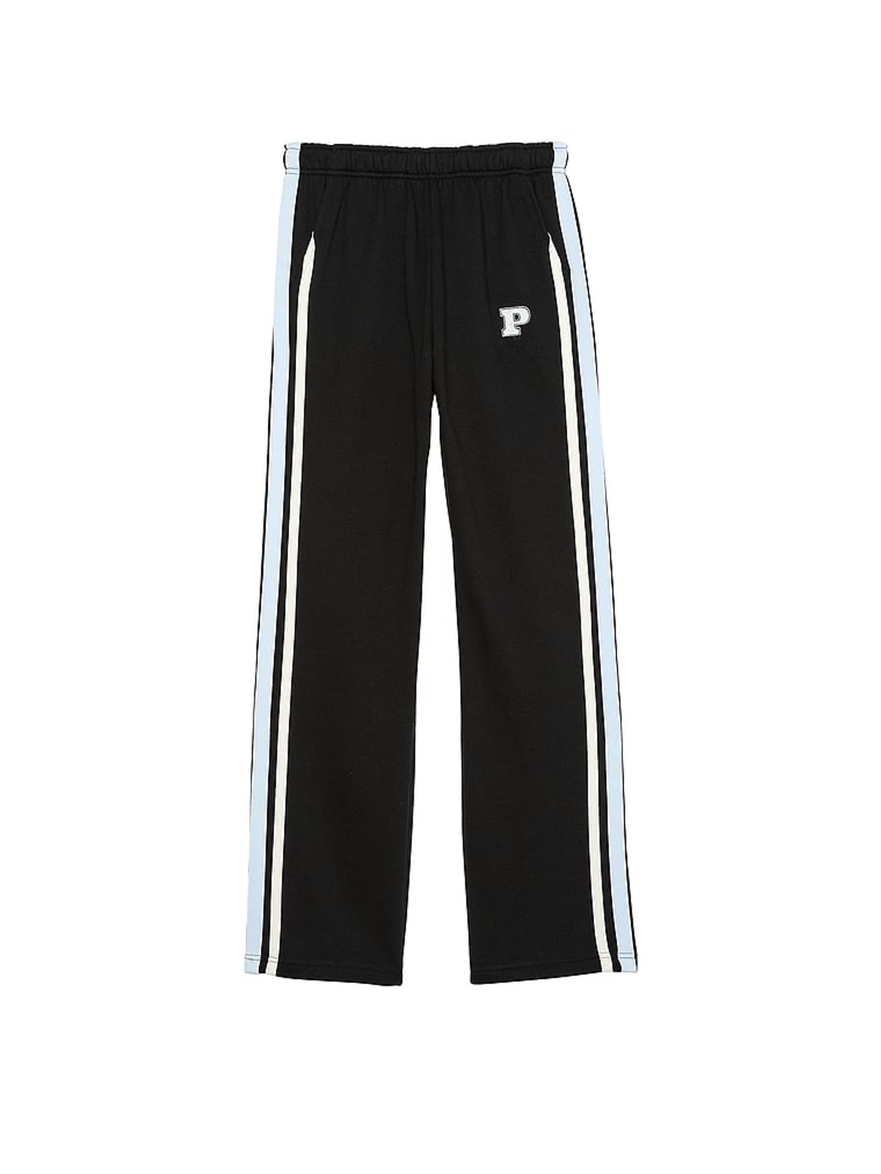 Black Wide Leg Fleece Joggers - Image 4 of 4
