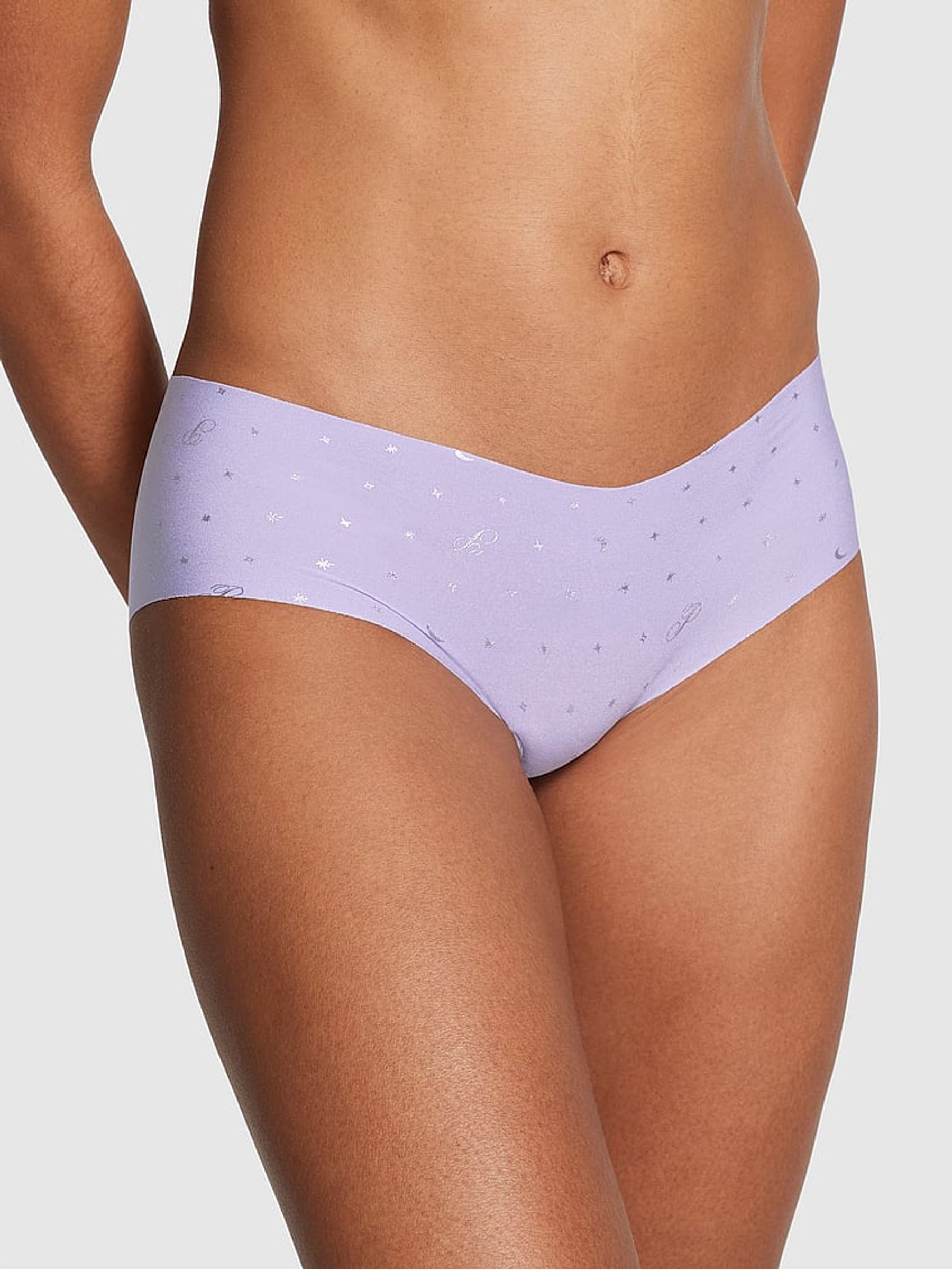 Purple Cloud Dot Hipster No Show Lace Trim Hipster Knickers - Image 1 of 3
