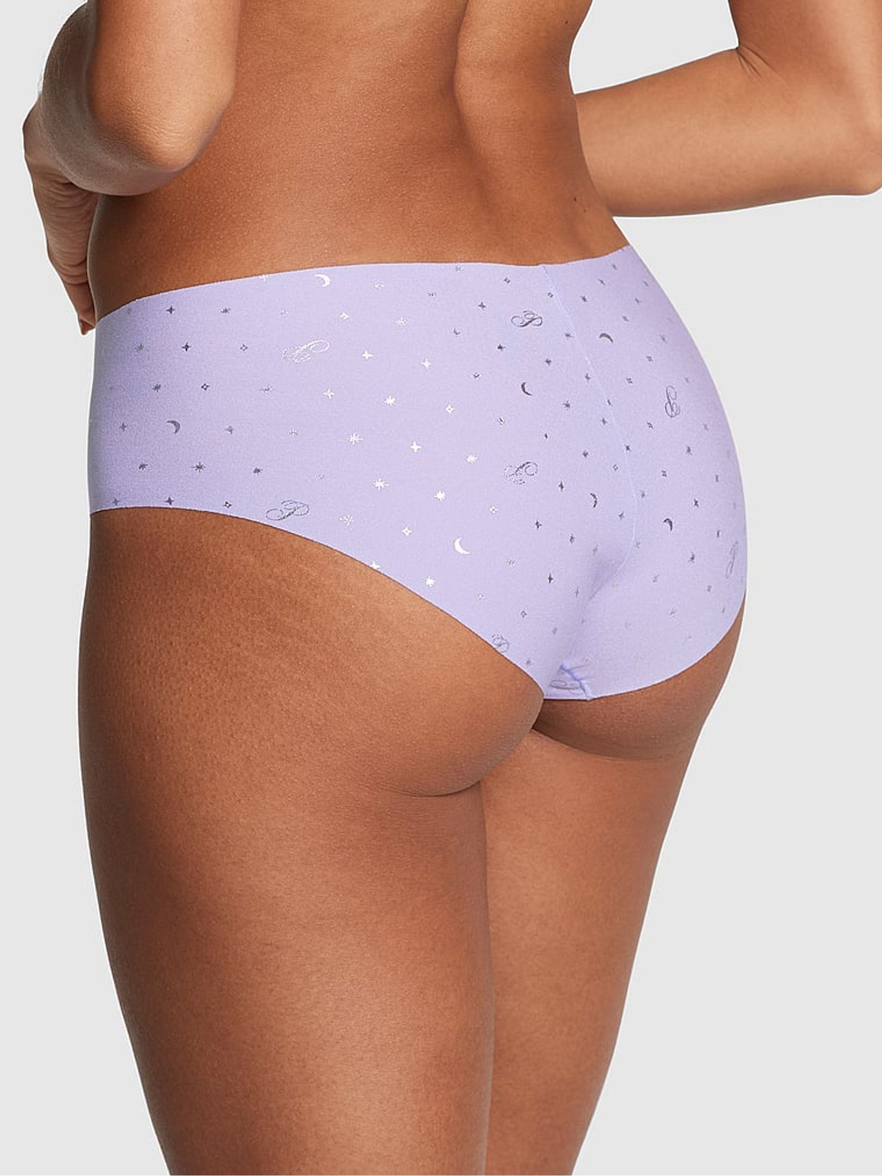 Purple Cloud Dot Hipster No Show Lace Trim Hipster Knickers - Image 2 of 3