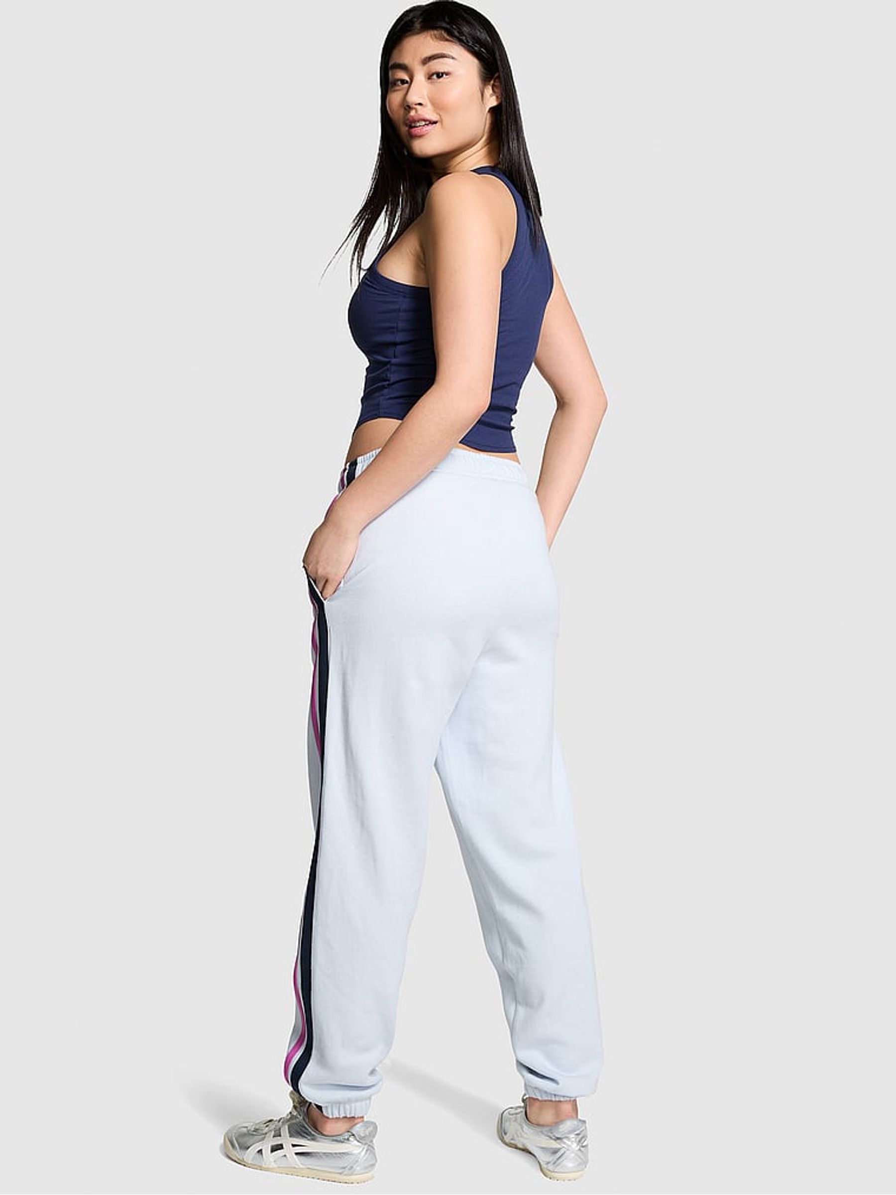 Hydrangea Blue Cuffed Fleece Joggers - Image 2 of 4