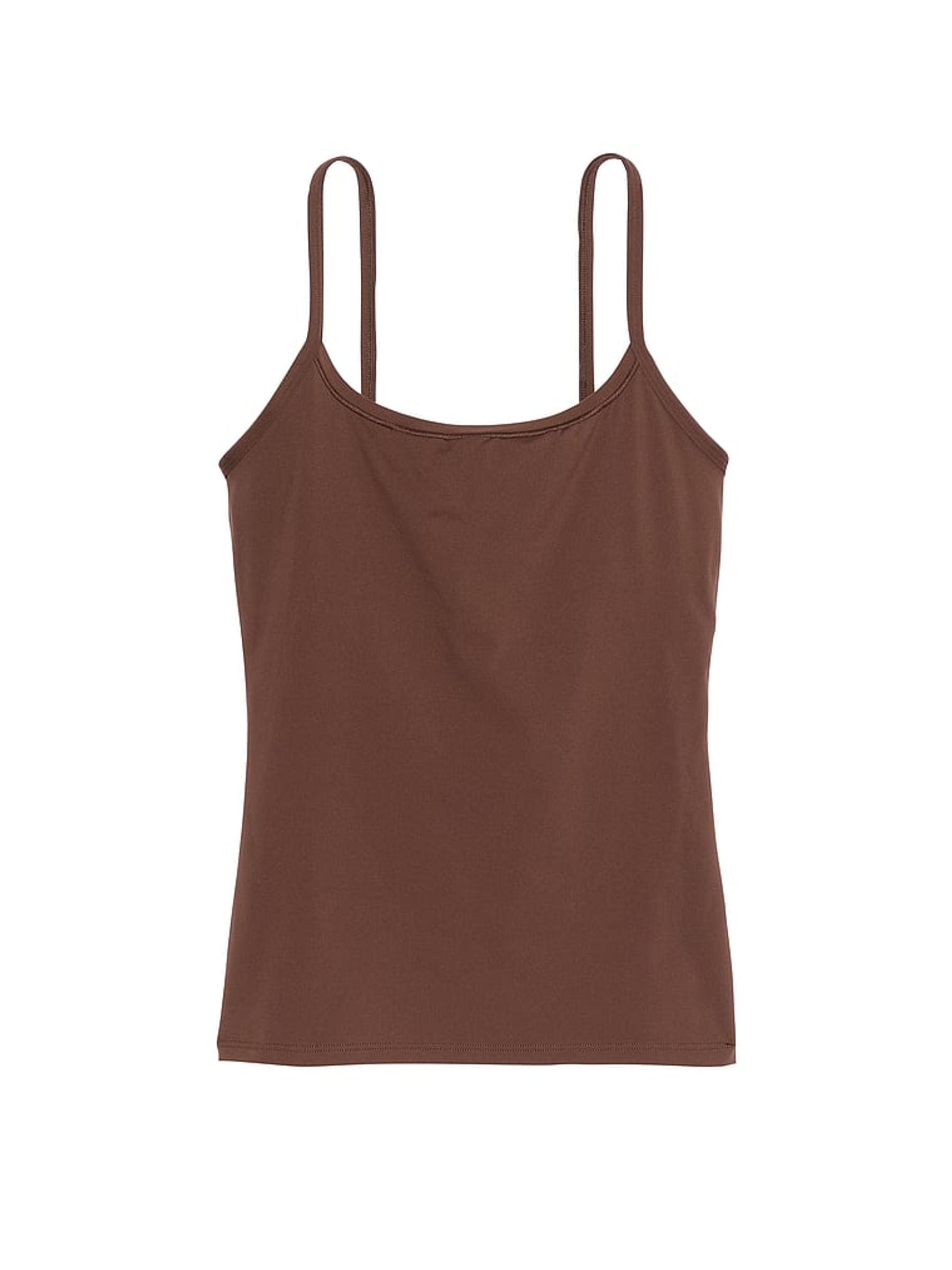 Ganache Brown Scoop Neck Soft Stretch Cami Top - Image 3 of 3