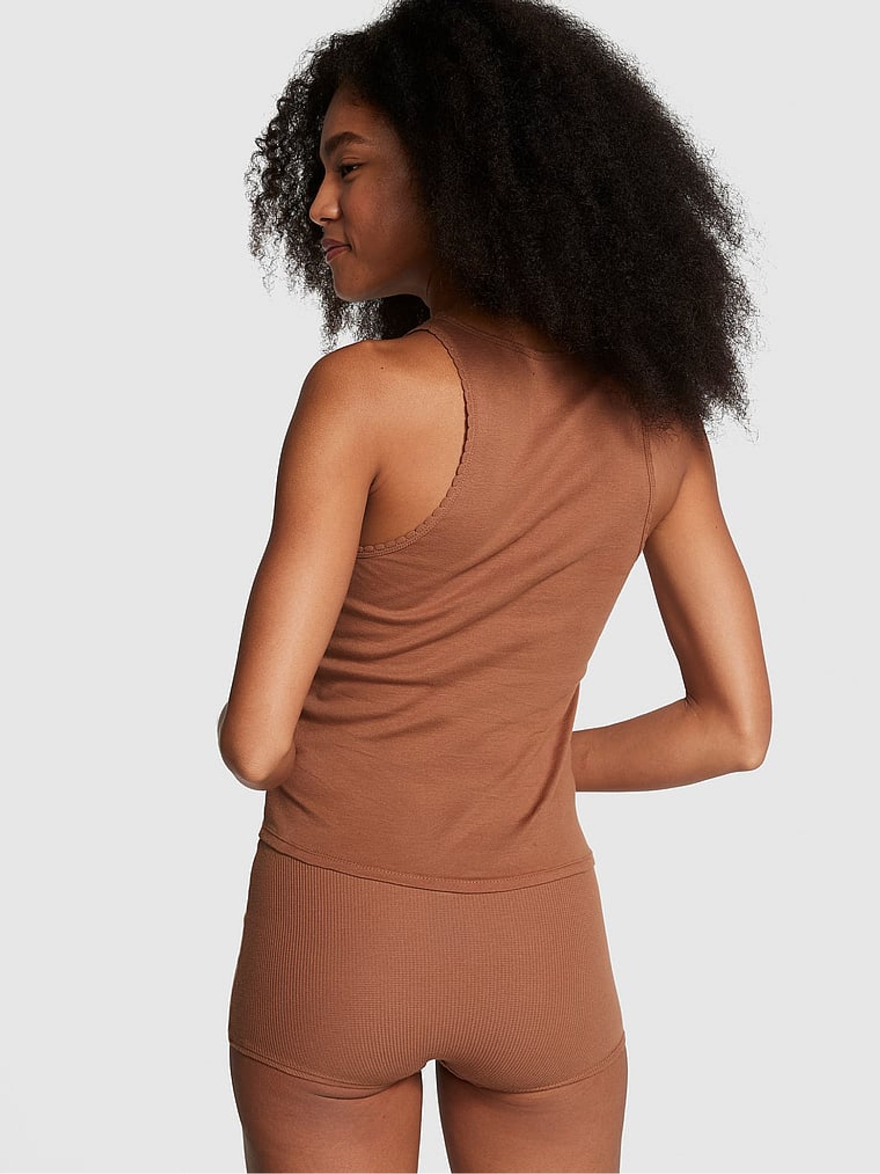 Nude Caramel Cotton Pyjama Vest Top - Image 2 of 4