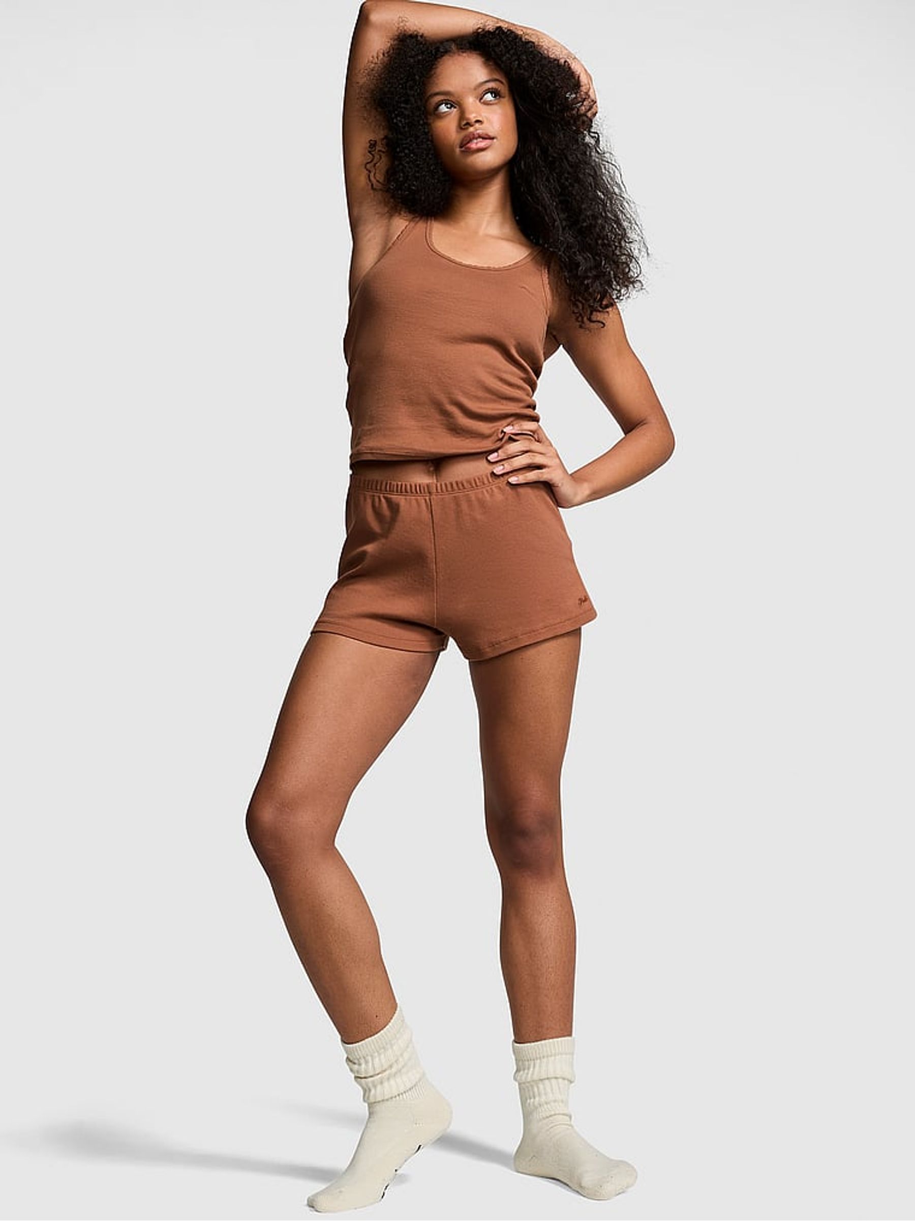Nude Caramel Cotton Pyjama Vest Top - Image 3 of 4