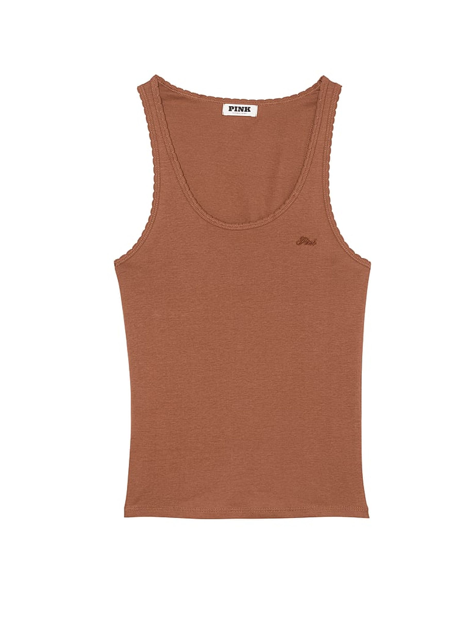 Nude Caramel Cotton Pyjama Vest Top - Image 4 of 4