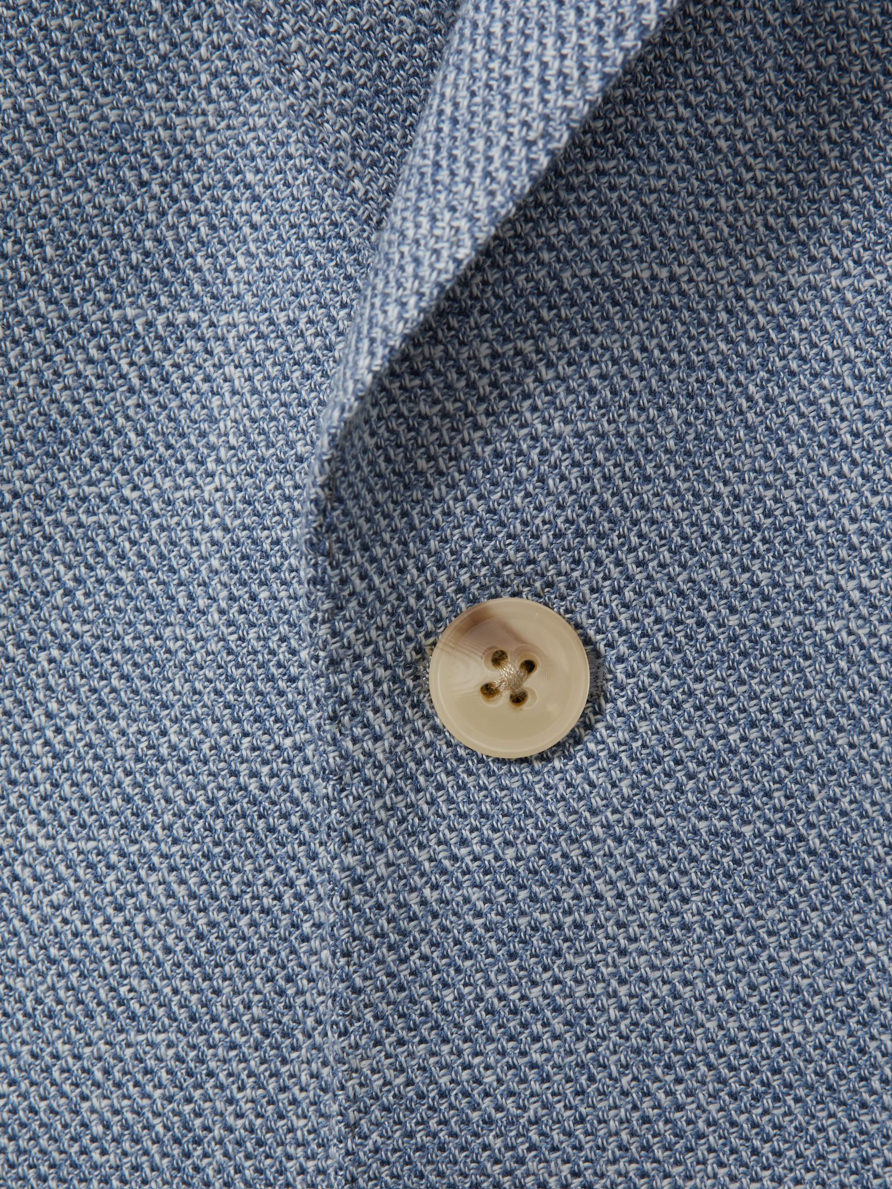 9-13 yrs Slub Check Single Breasted Blazer in Soft Blue - Image 4 of 4