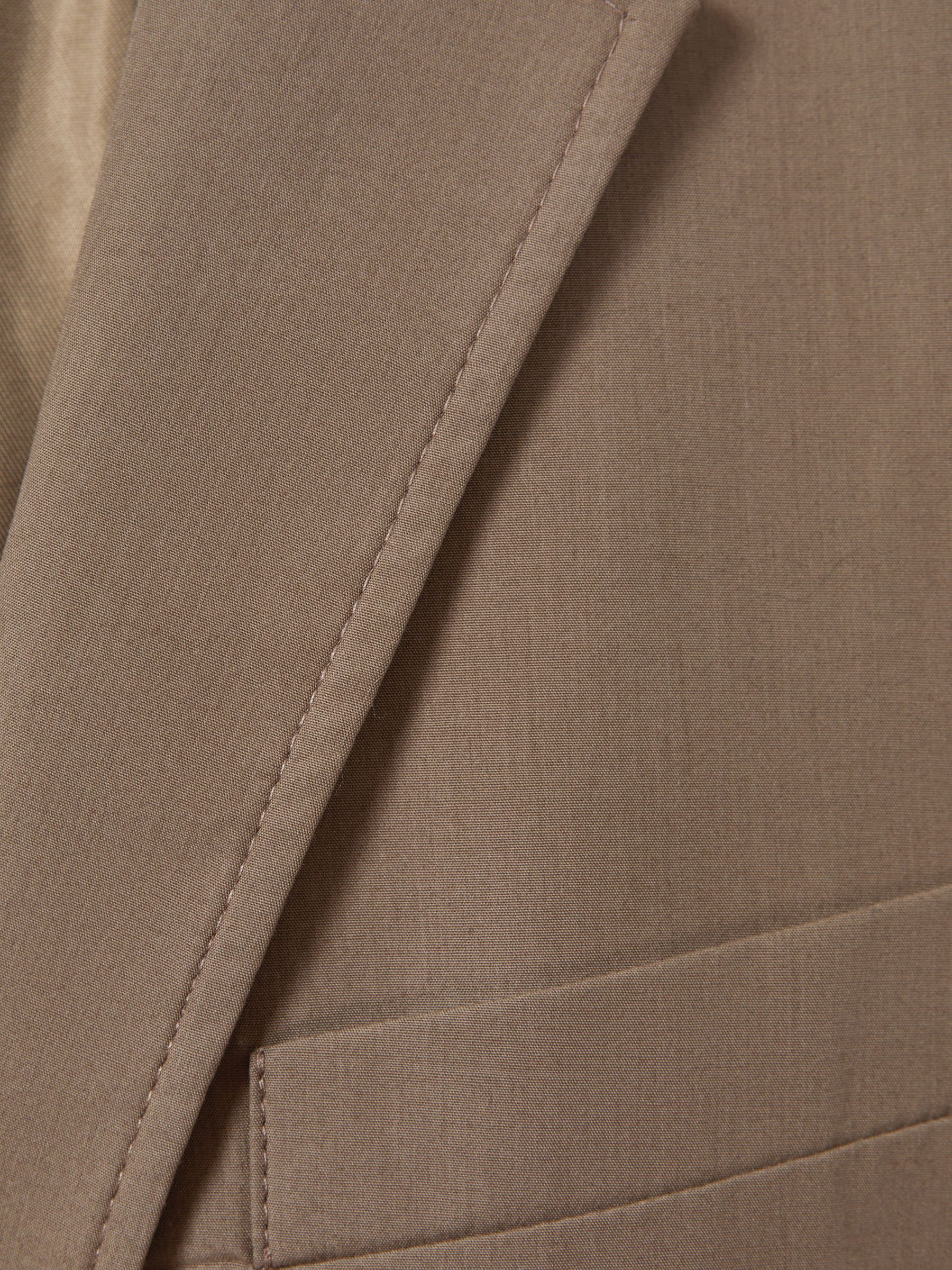 Single Breasted Cotton Blazer in Taupe - Image 6 of 6