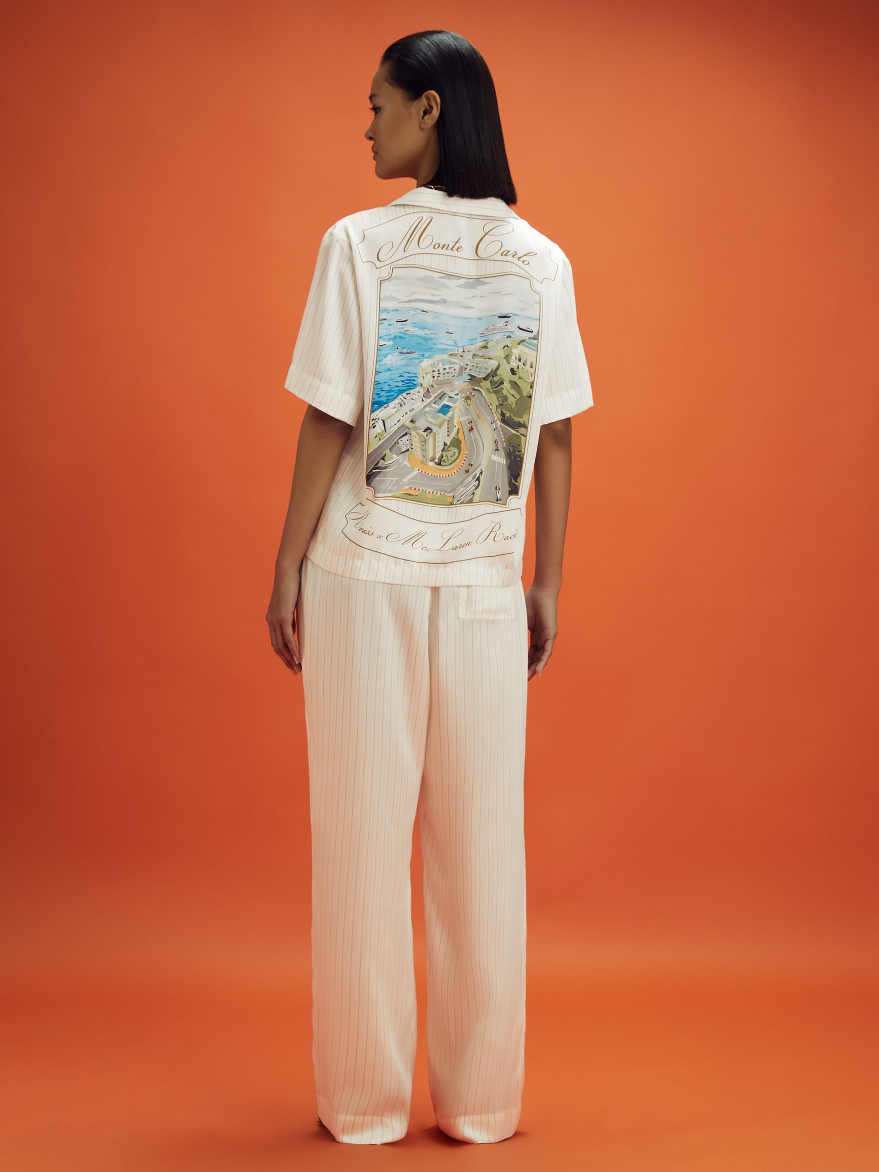 McLaren F1 Monte Carlo Exclusive Cuban Collar Shirt in White Multi - Image 1 of 9