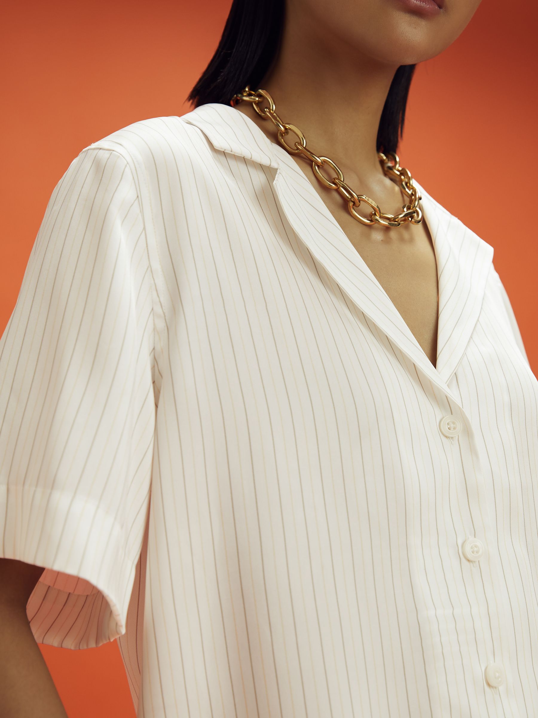 McLaren F1 Monte Carlo Exclusive Cuban Collar Shirt in White Multi - Image 4 of 9