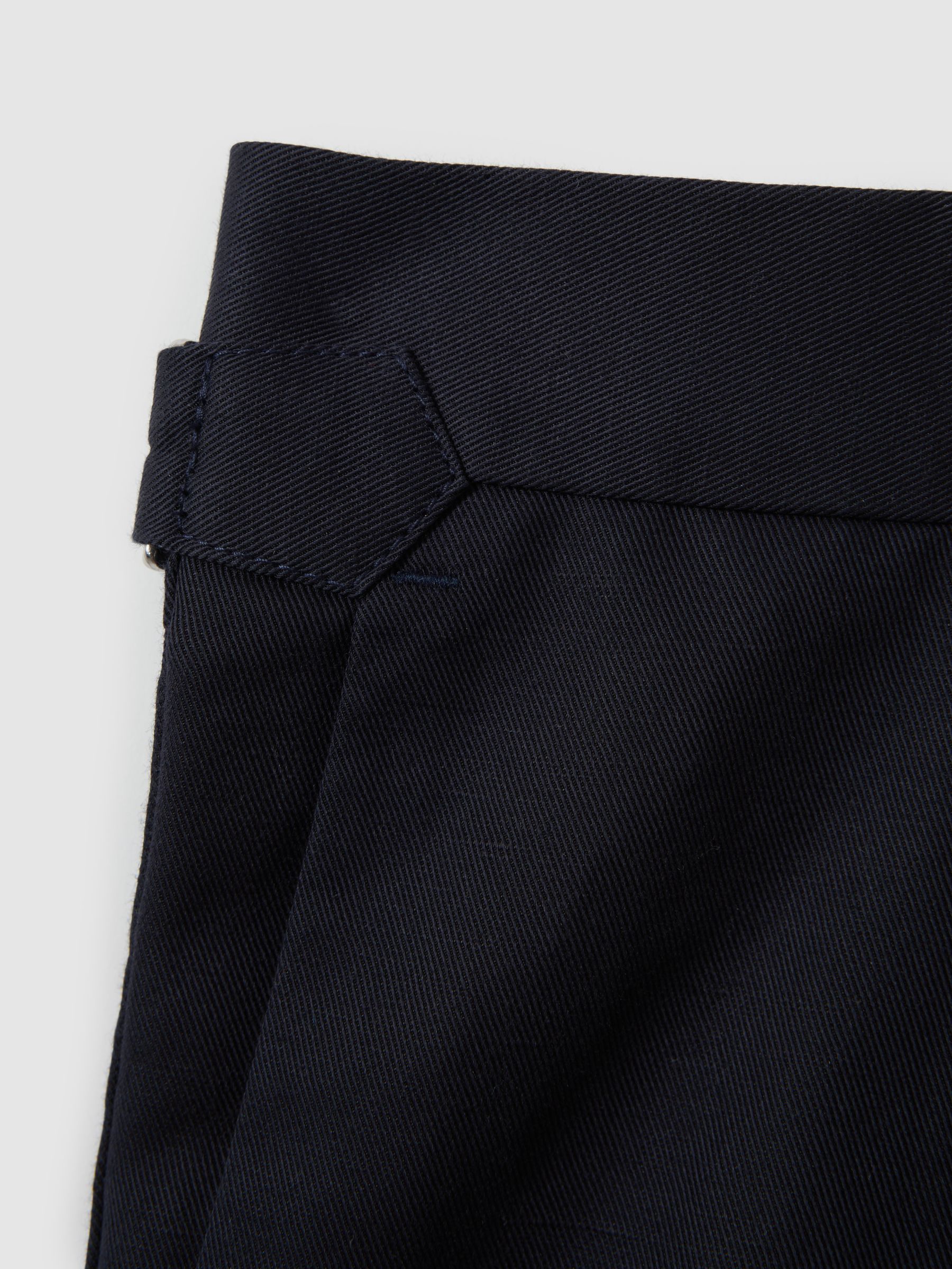 Cotton/Linen Blend Adjuster Shorts in Navy - Image 5 of 5