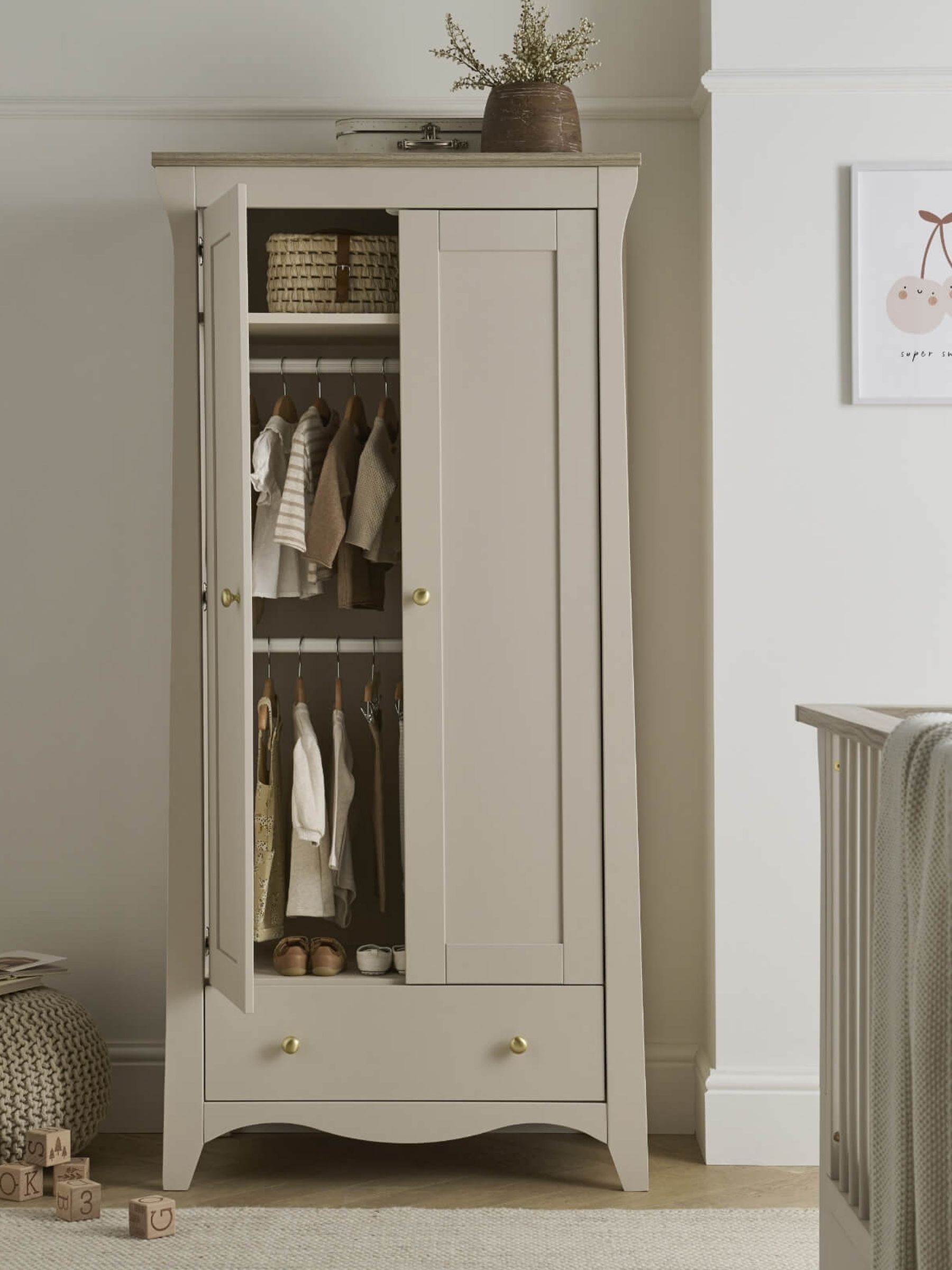 CuddleCo Cashmere Clara 2 Door Nursery Wardrobe - Image 2 of 5