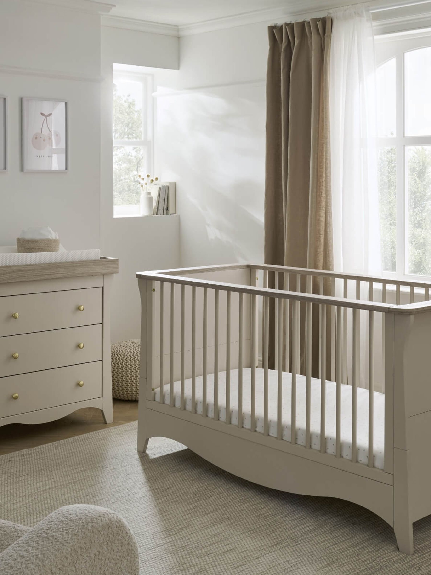 CuddleCo Cream Cashmere Clara Nursery Furniture Set 2 Piece - Image 1 of 7