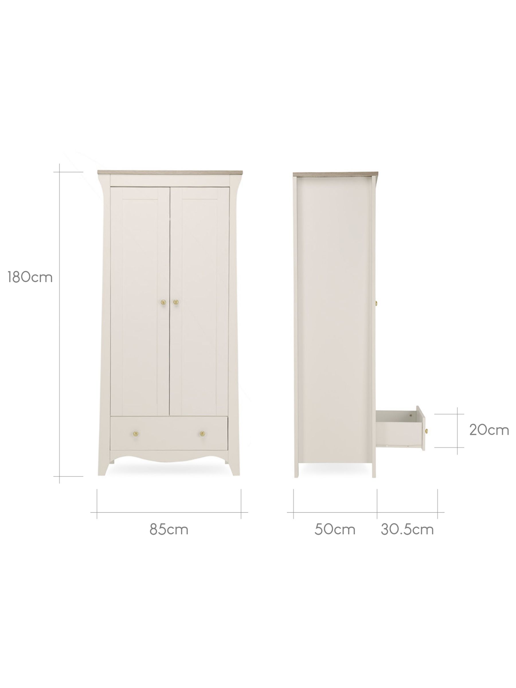 CuddleCo 3 Piece Cream Cashmere Clara Nursery Furniture Set - Image 8 of 8