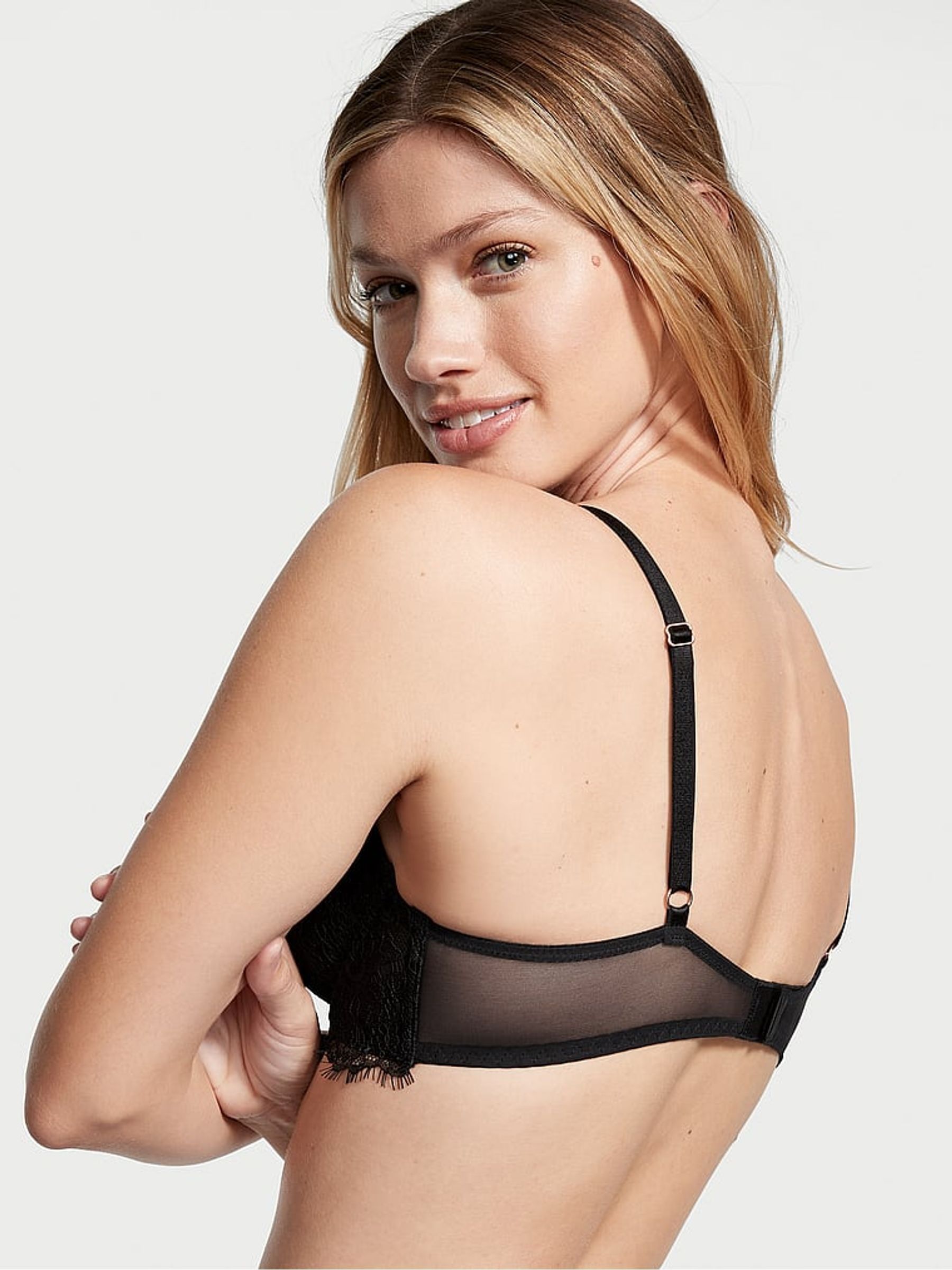 Black Lace Lightly Lined Demi Bra - Image 2 of 3