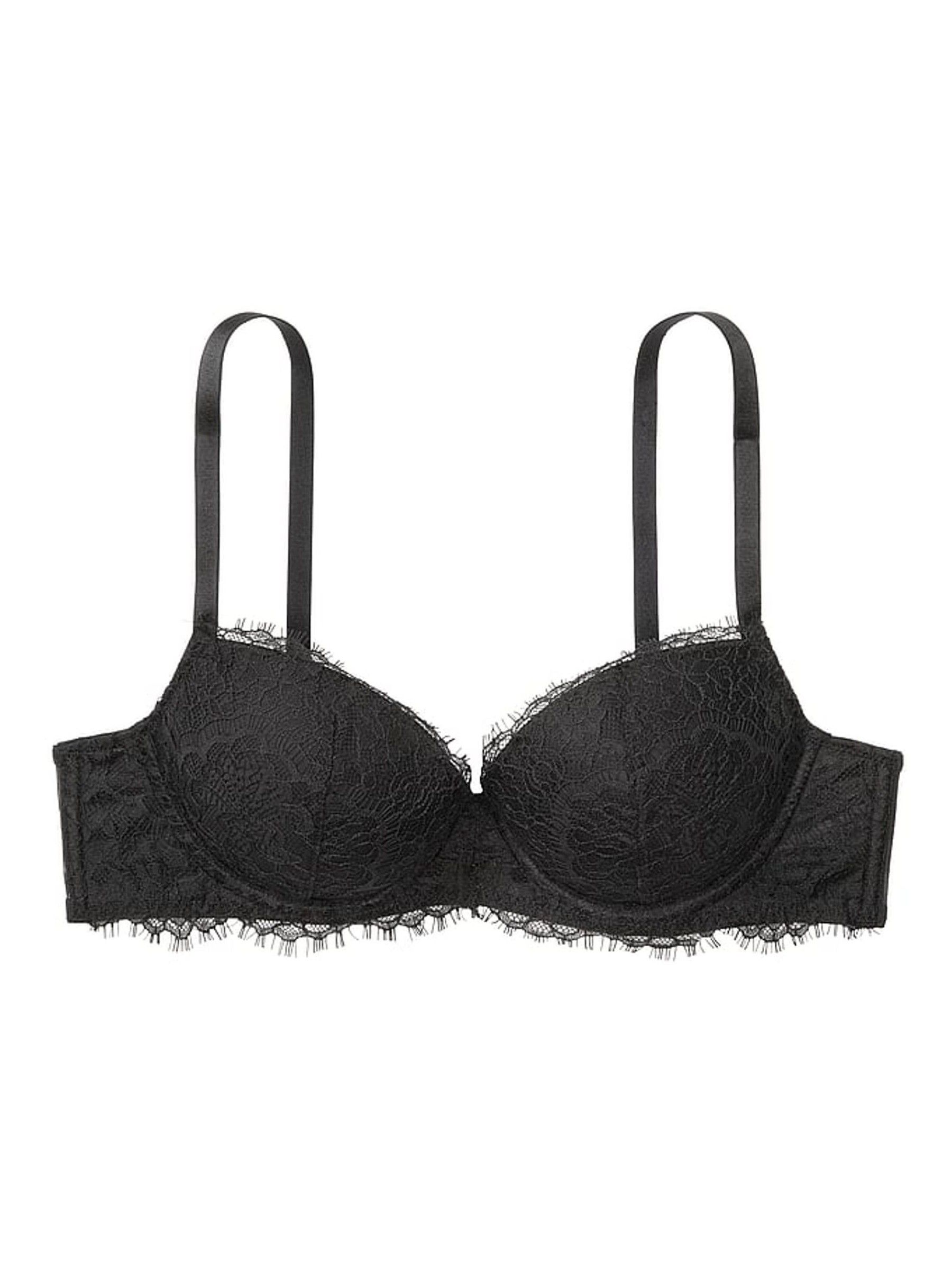Black Lace Lightly Lined Demi Bra - Image 3 of 3 Black Lace Lightly Lined Demi Bra - Image 3 of 3