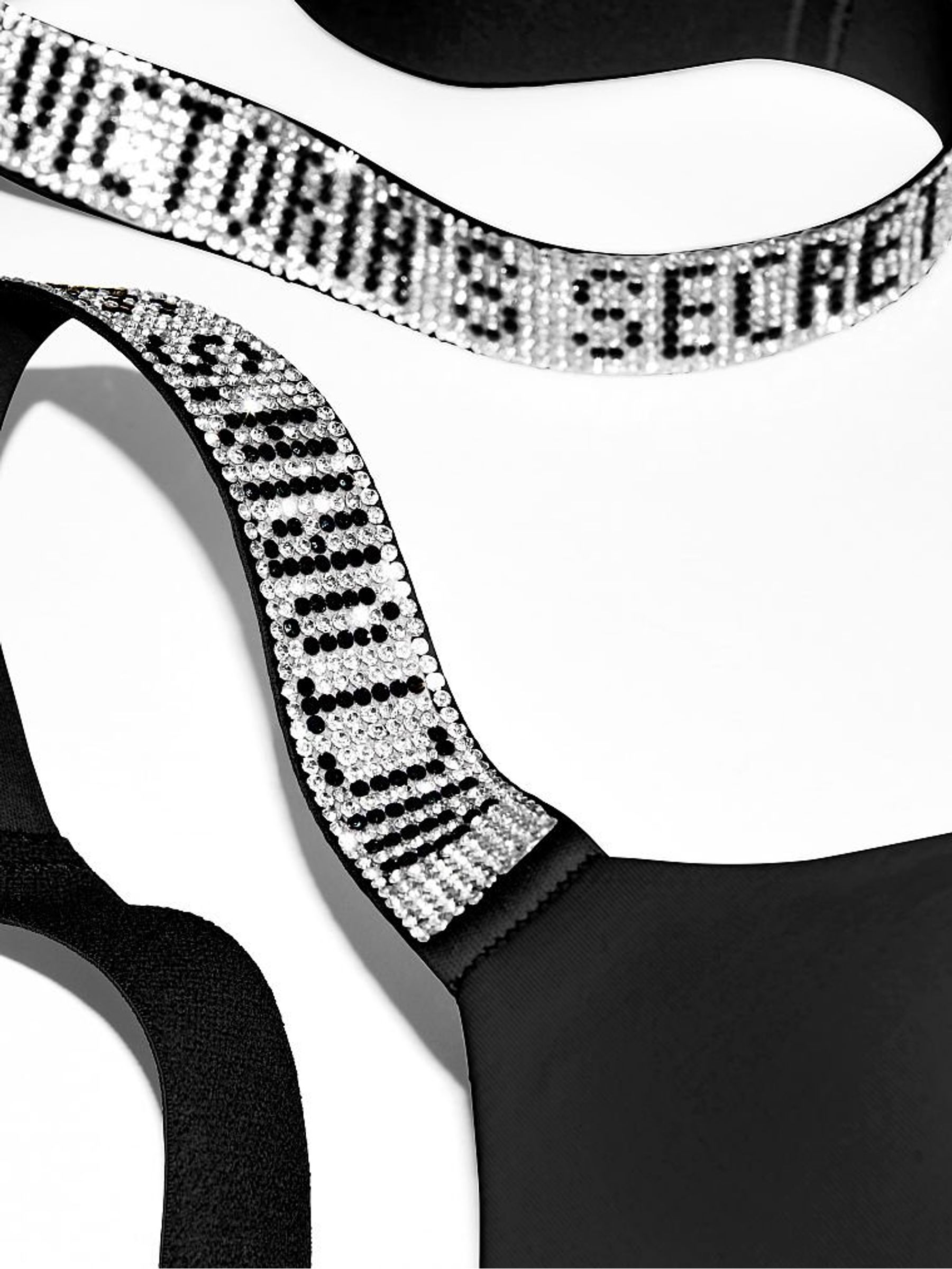 Black Shine Strap Plunge Push Up Bra - Image 3 of 4
