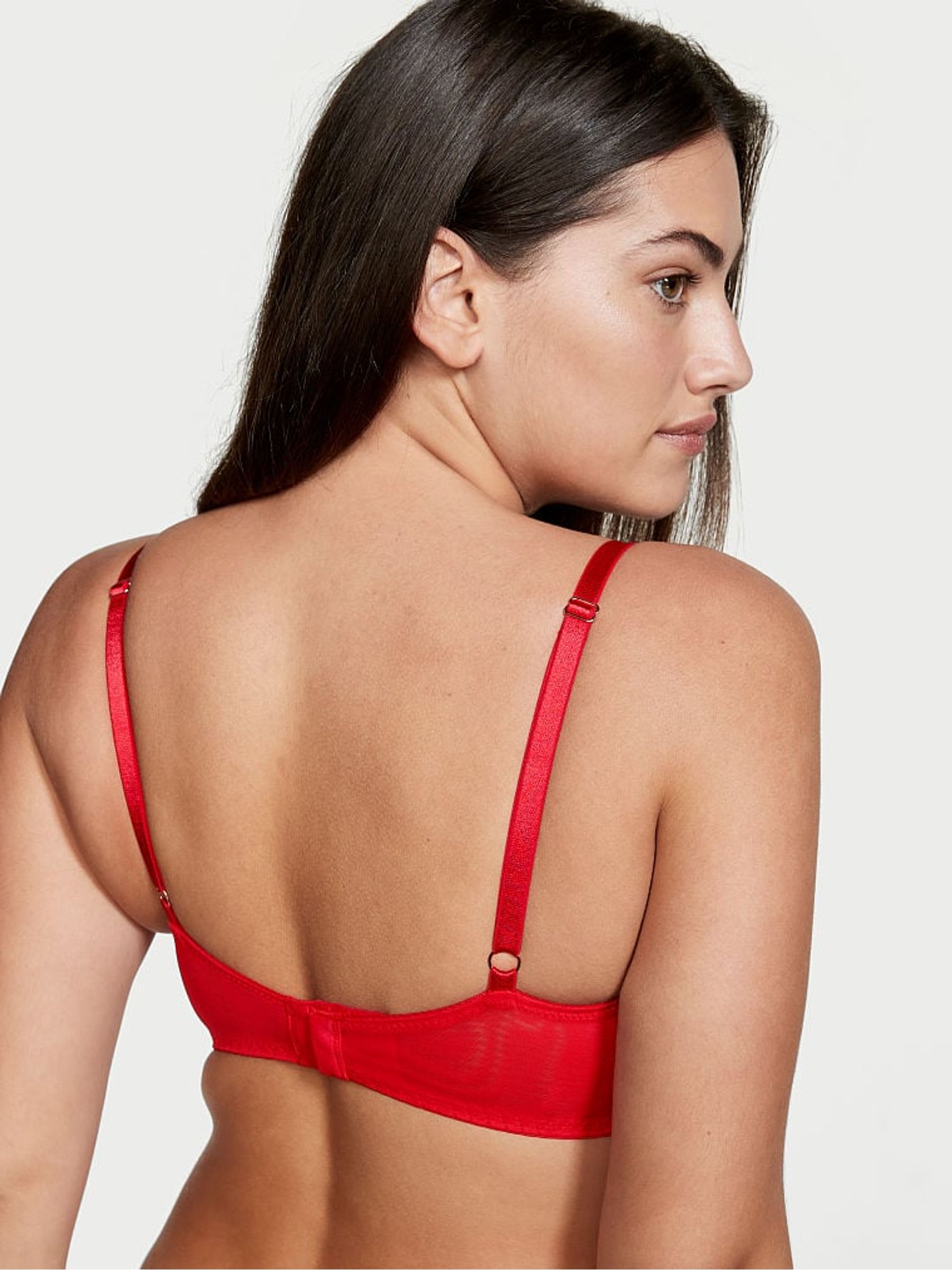 Lipstick Red Lace Lightly Lined Demi Bra - Image 2 of 4