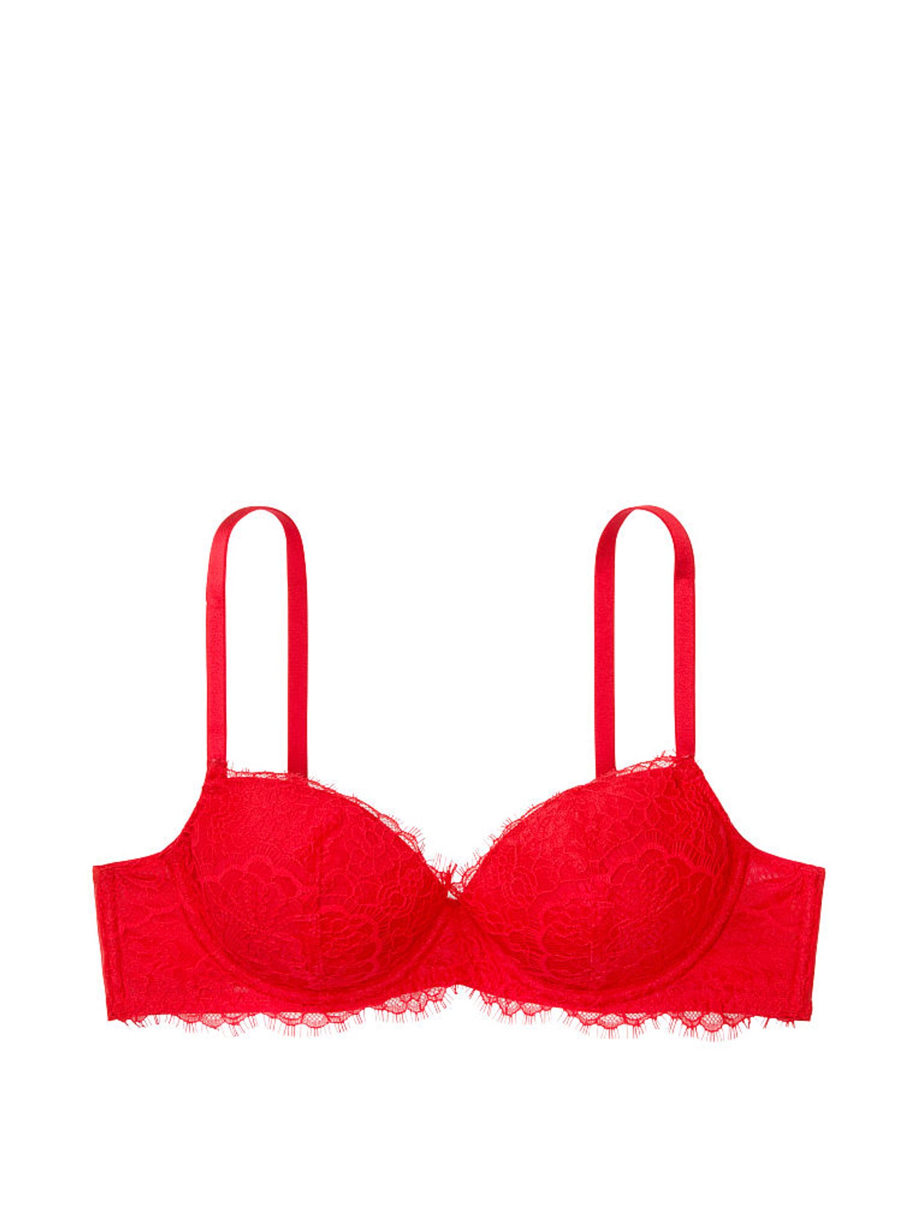 Lipstick Red Lace Lightly Lined Demi Bra - Image 4 of 4