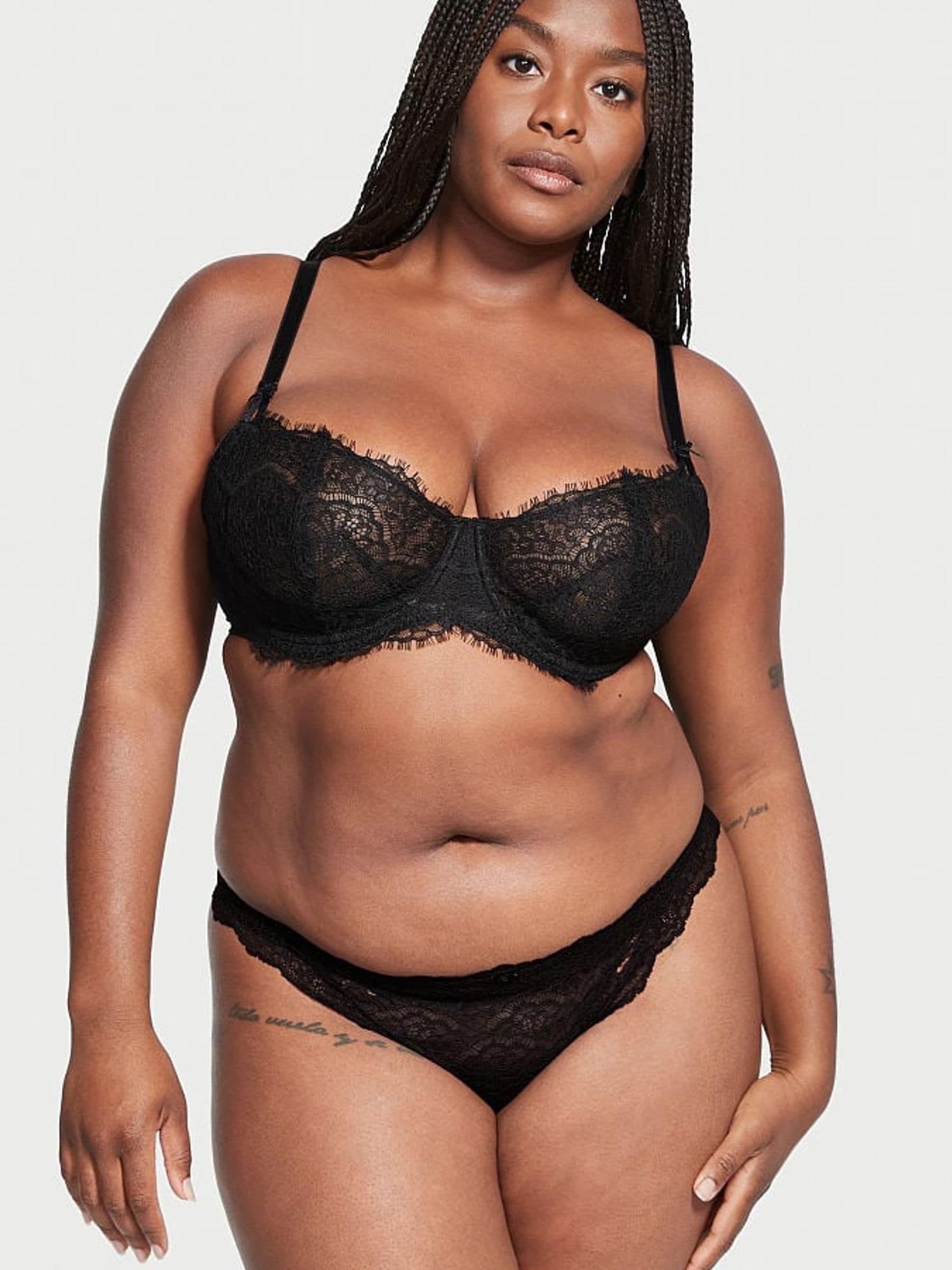 Black Lace Thong Knickers - Image 1 of 1