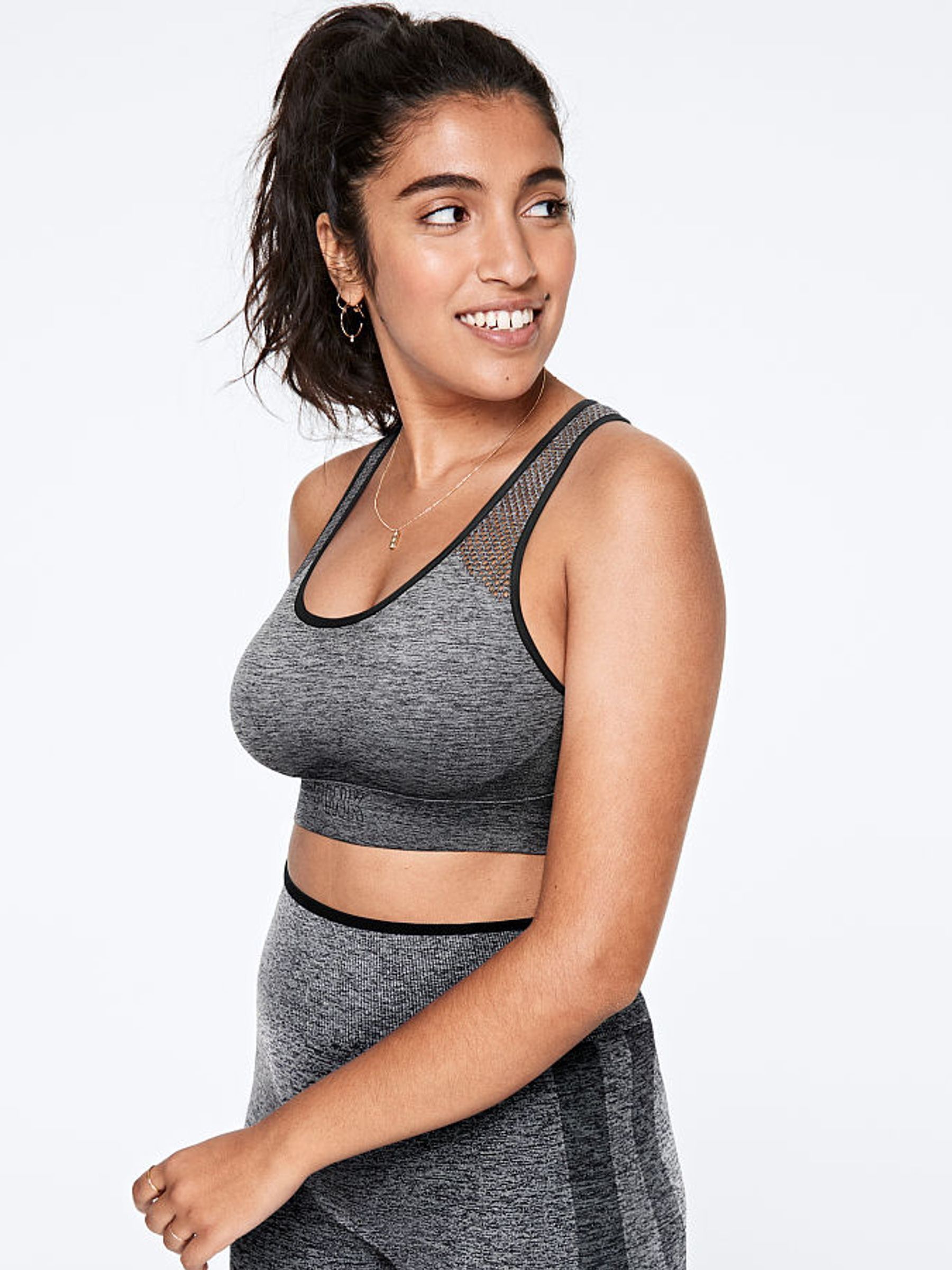 Black Seamless Medium Support Sports Bra - Image 1 of 1