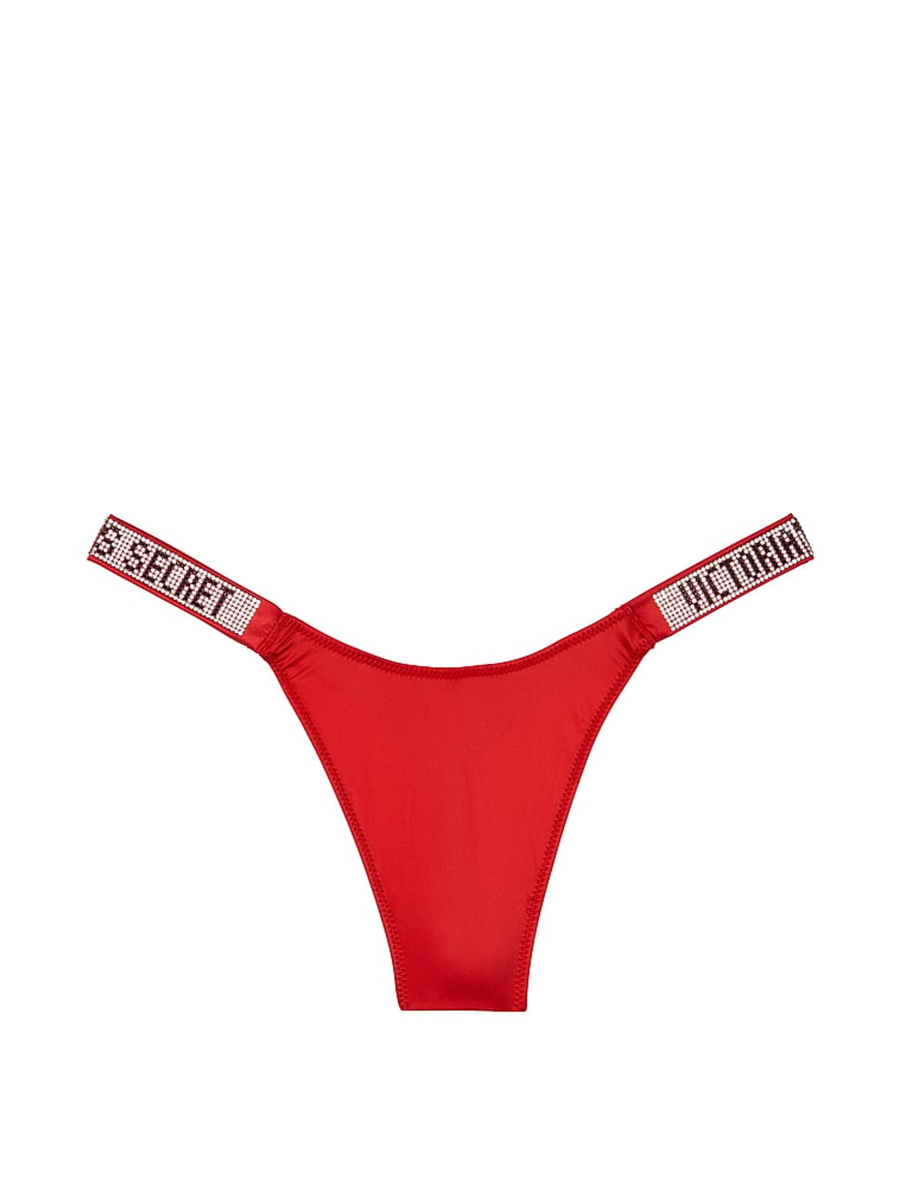 Lipstick Red Thong Shine Strap Knickers - Image 4 of 4