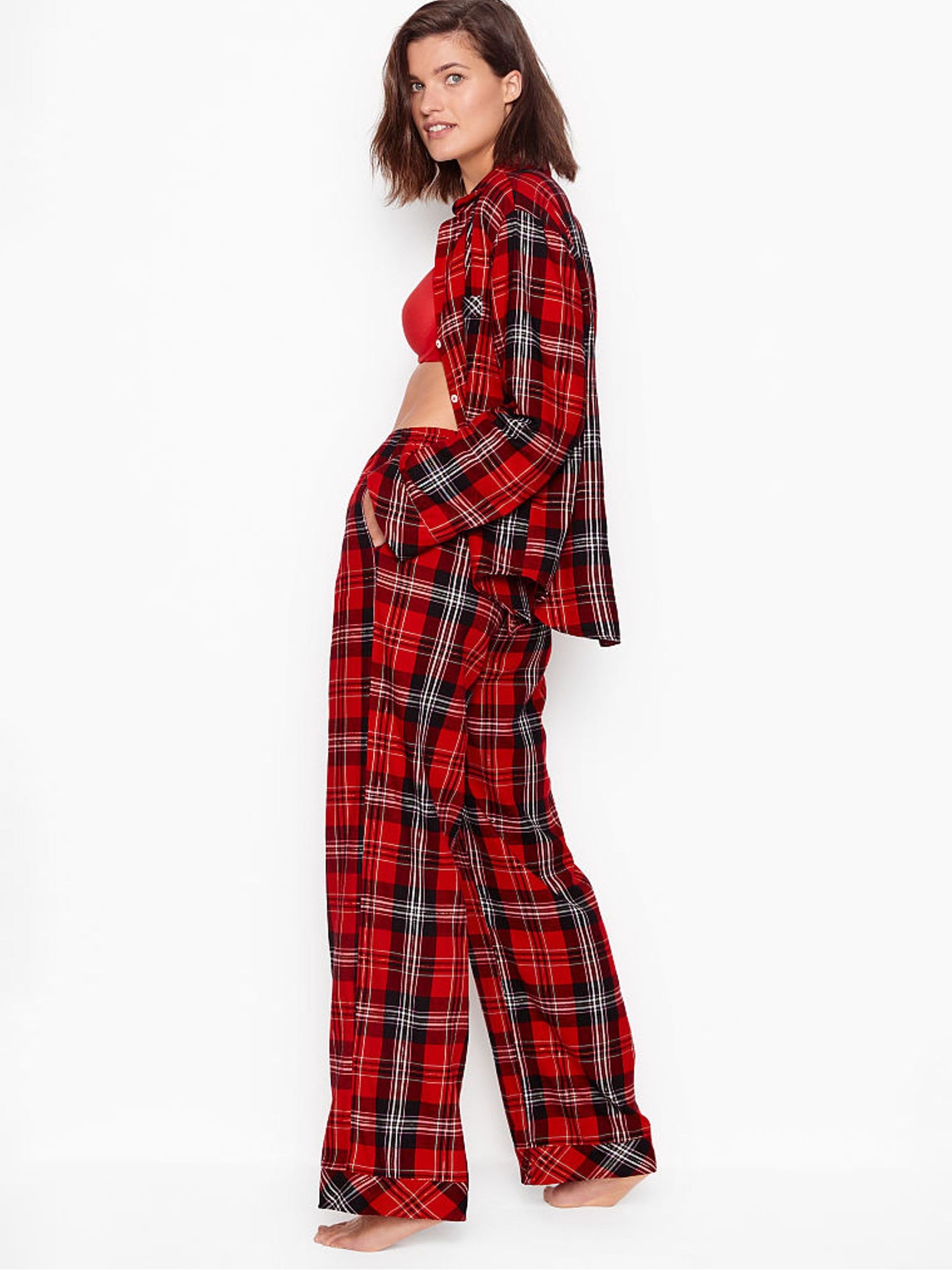 Red Plaid Flannel Long Pyjamas - Image 2 of 5