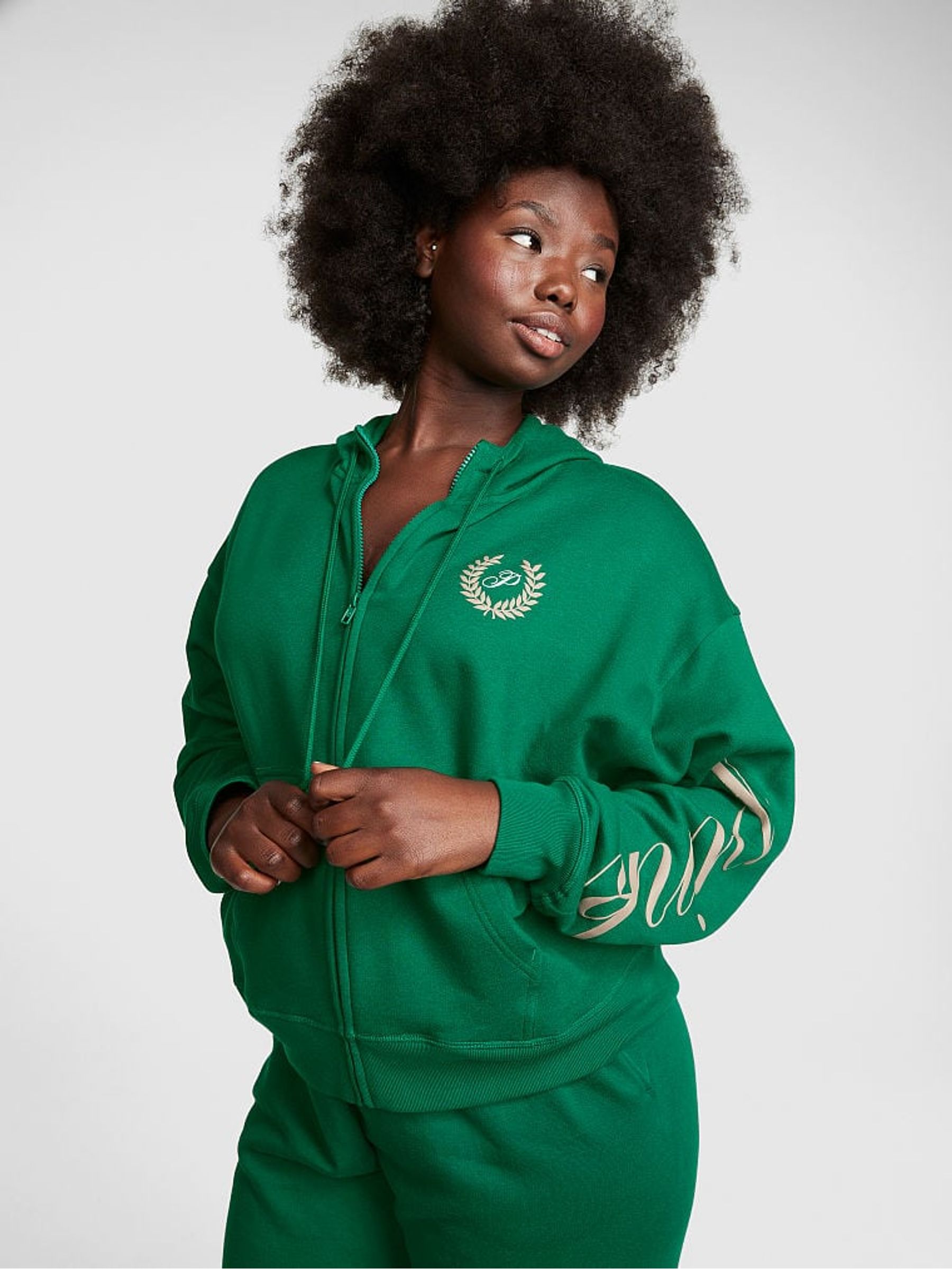 Garnet Green Fleece Oversized Hoodie - Image 1 of 4