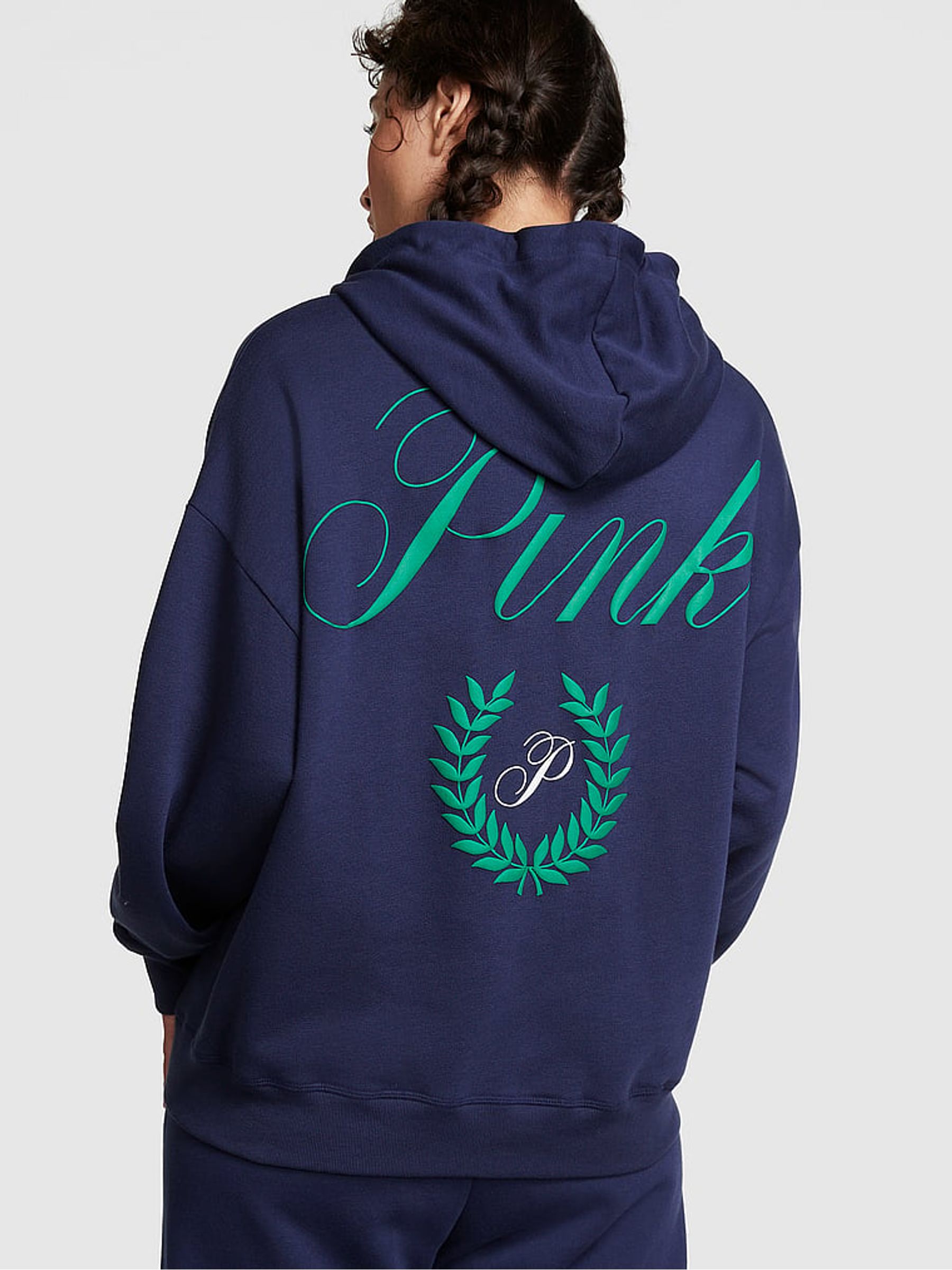 Midnight Navy Blue Fleece Oversized Hoodie - Image 2 of 4
