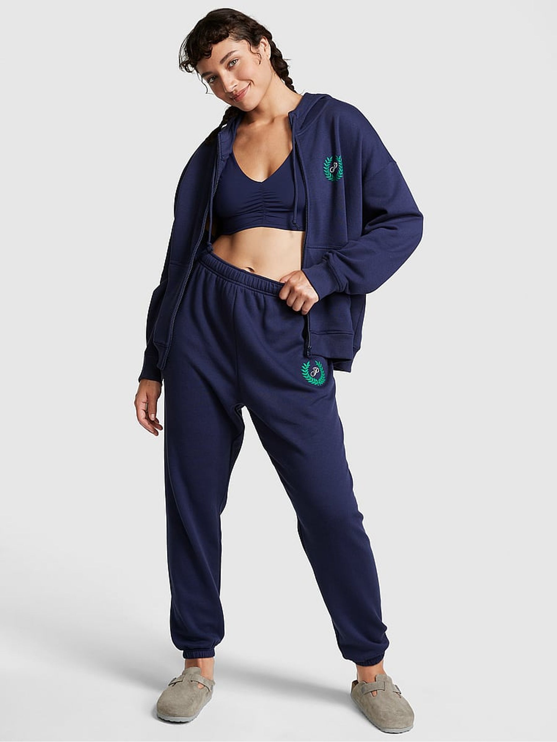 Midnight Navy Blue Fleece Oversized Hoodie - Image 3 of 4