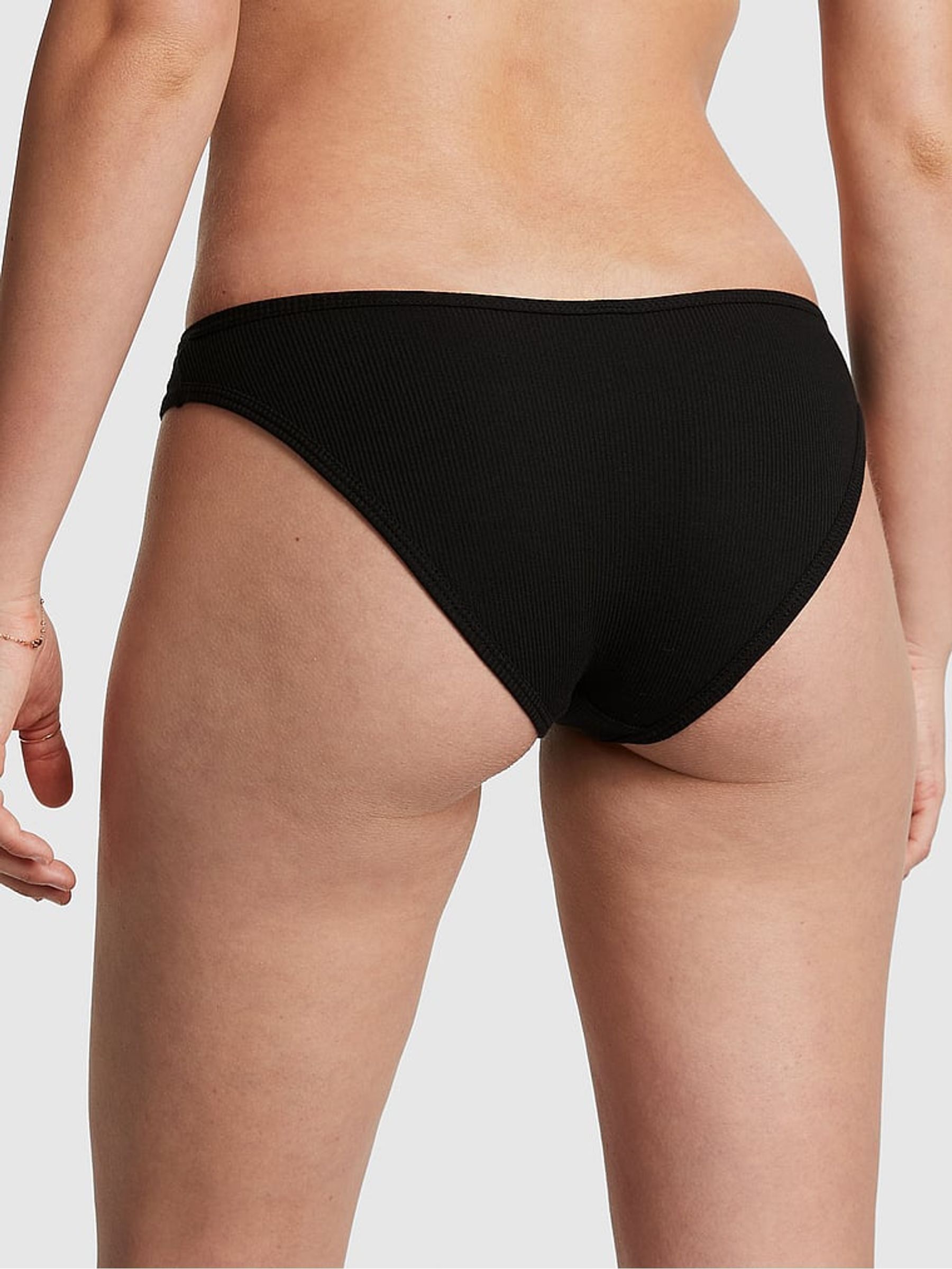 Pure Black Bikini Cotton Knickers - Image 2 of 3