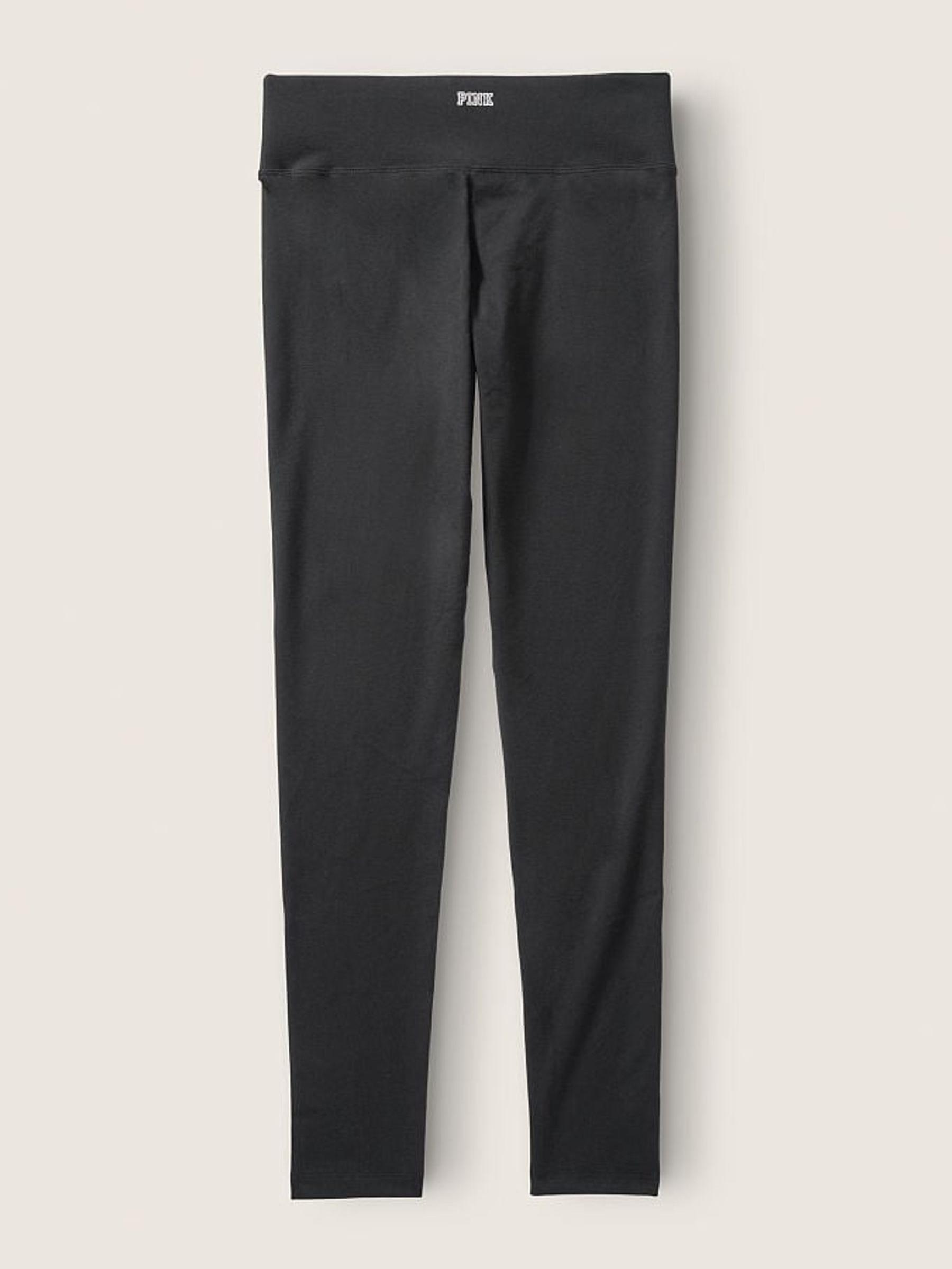 Pure Black Cotton Mid Rise Full Length Legging - Image 4 of 5