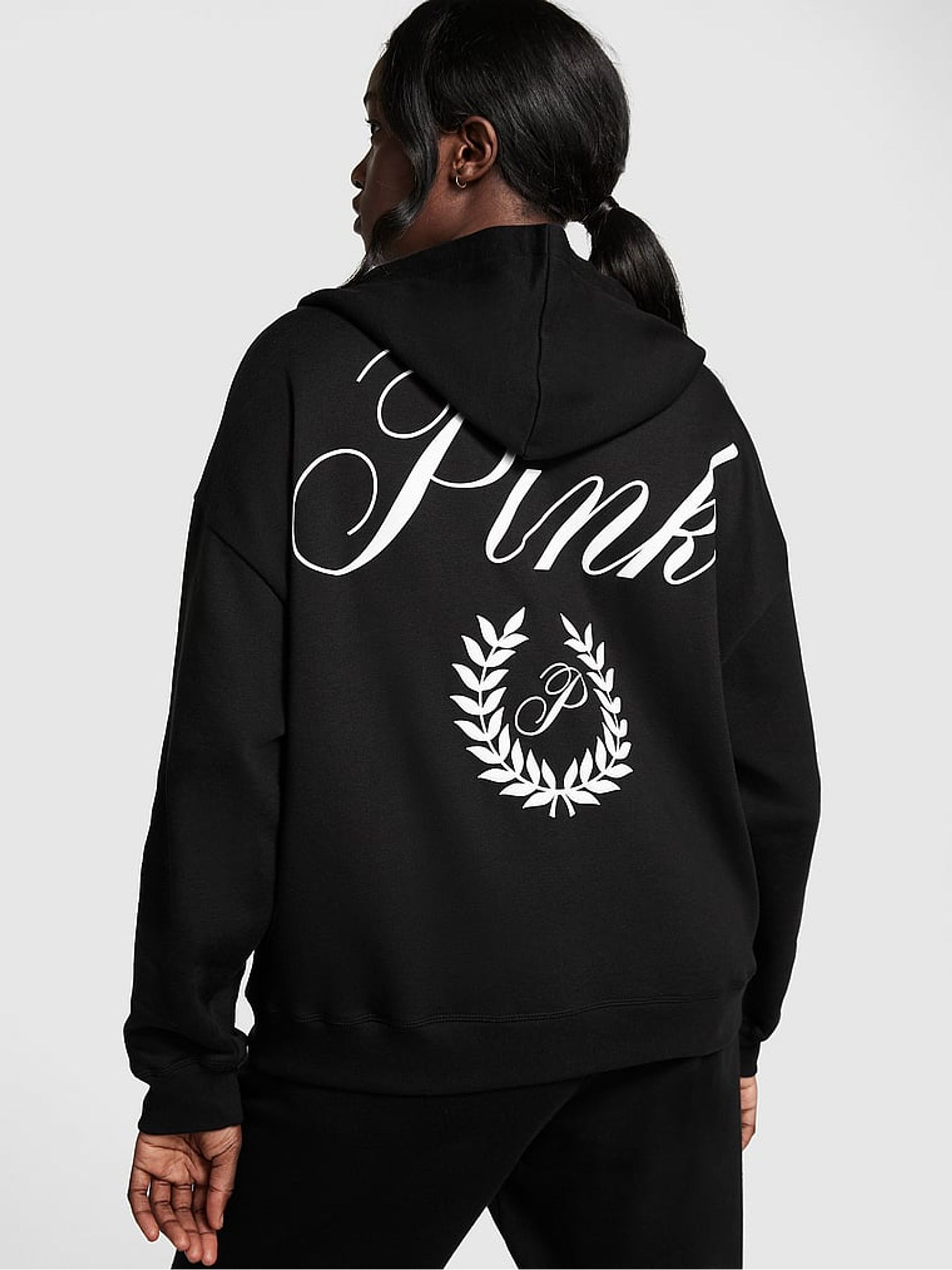 Pure Black Fleece Oversized Hoodie - Image 2 of 4
