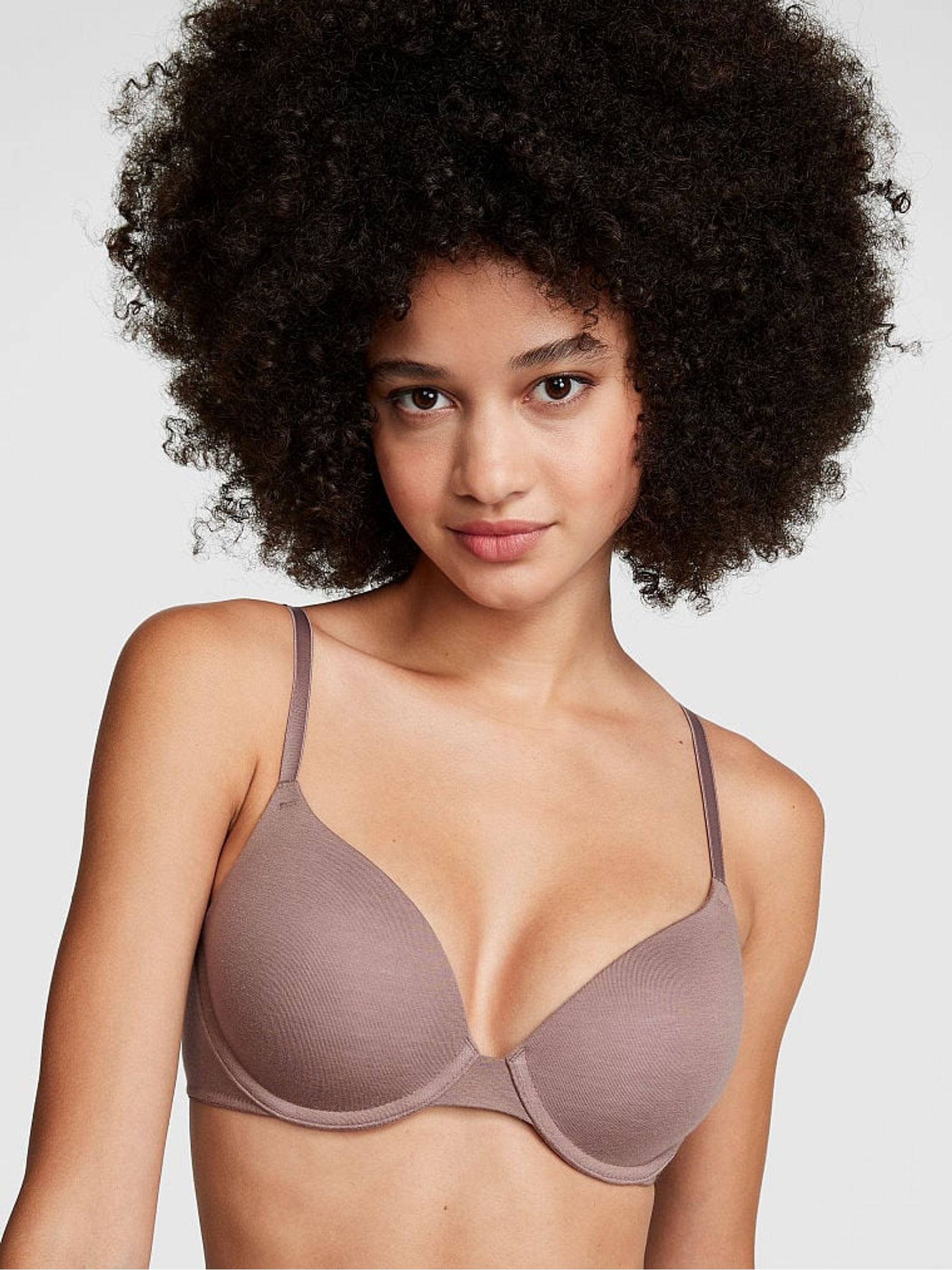 Brown Iced Coffee Lightly Lined Cotton Bra - Image 1 of 3