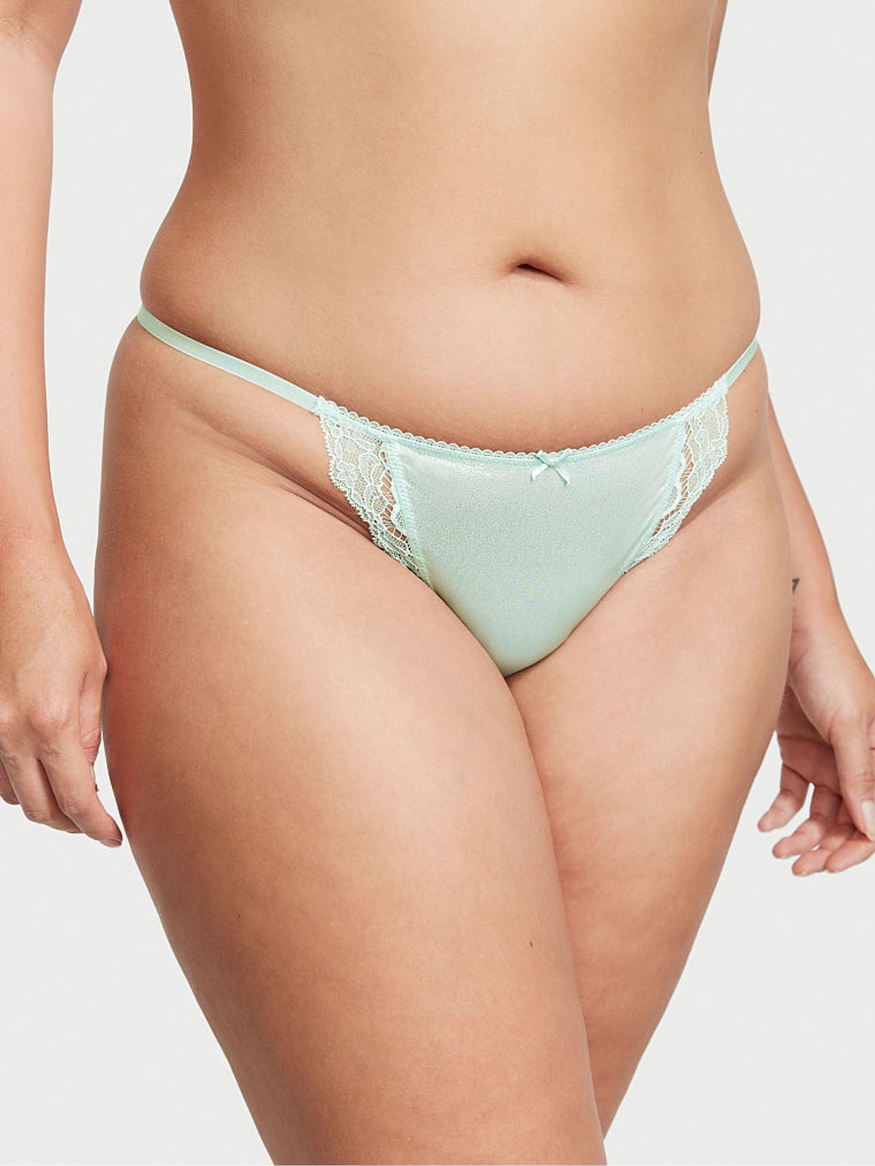 Misty Jade Foil Green Bikini Knickers - Image 1 of 3