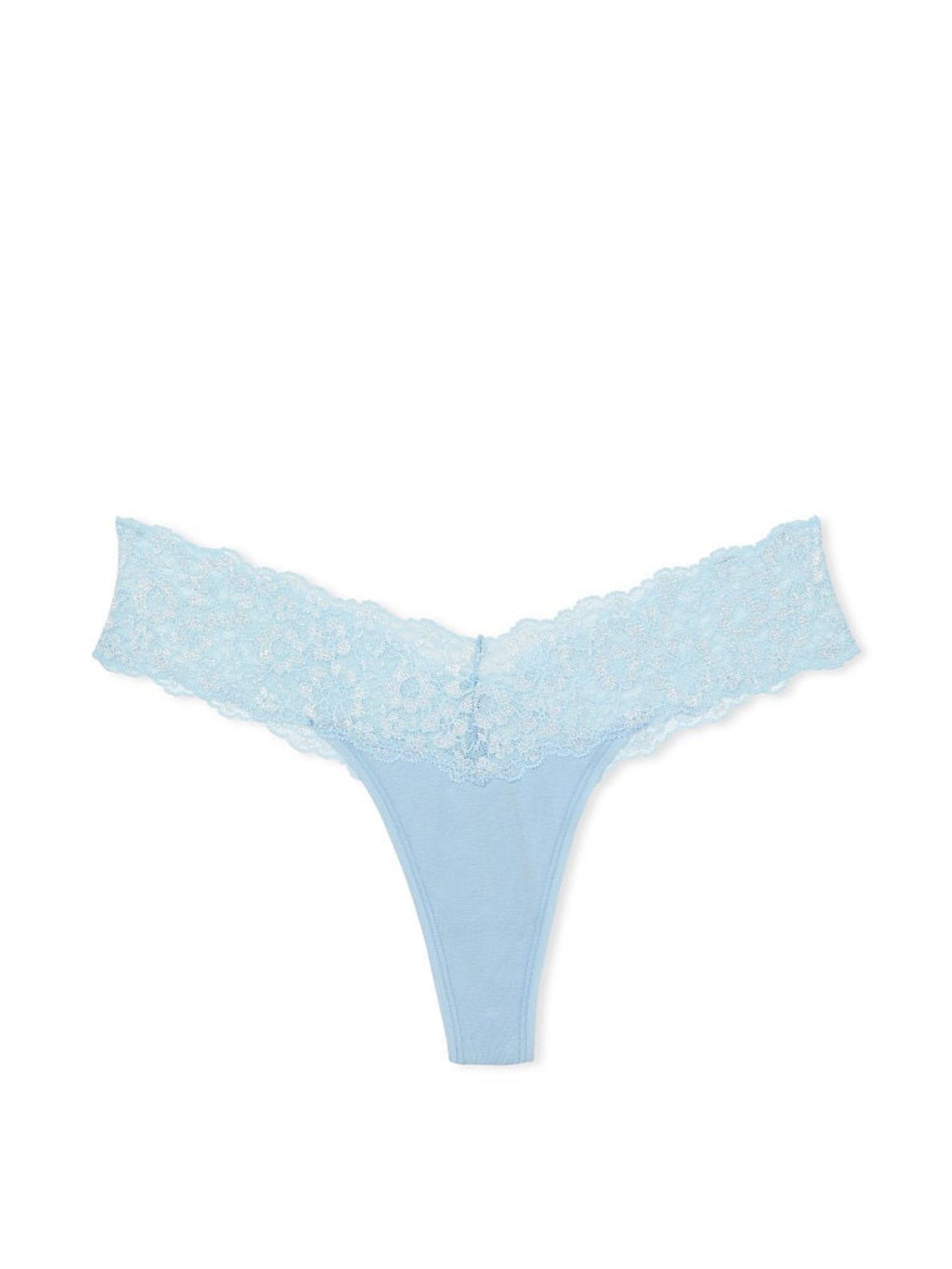 Blue Topaz Posey Lace Waist Thong Knickers - Image 4 of 4