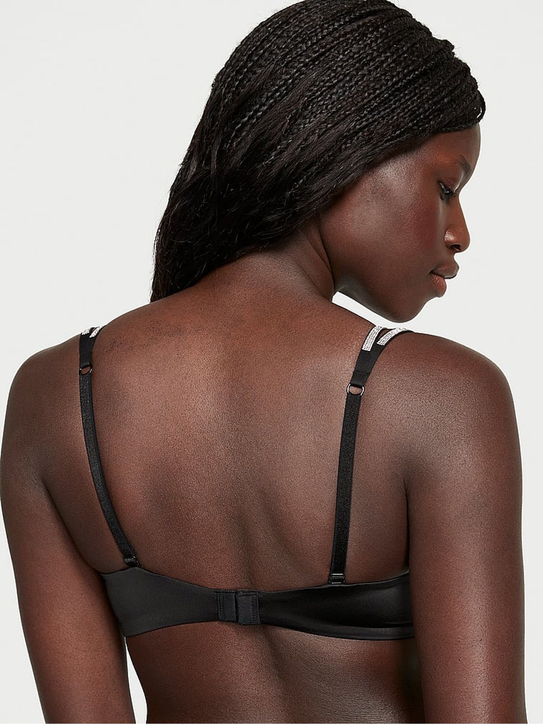 Black Push Up Double Shine Strap Bra - Image 2 of 3