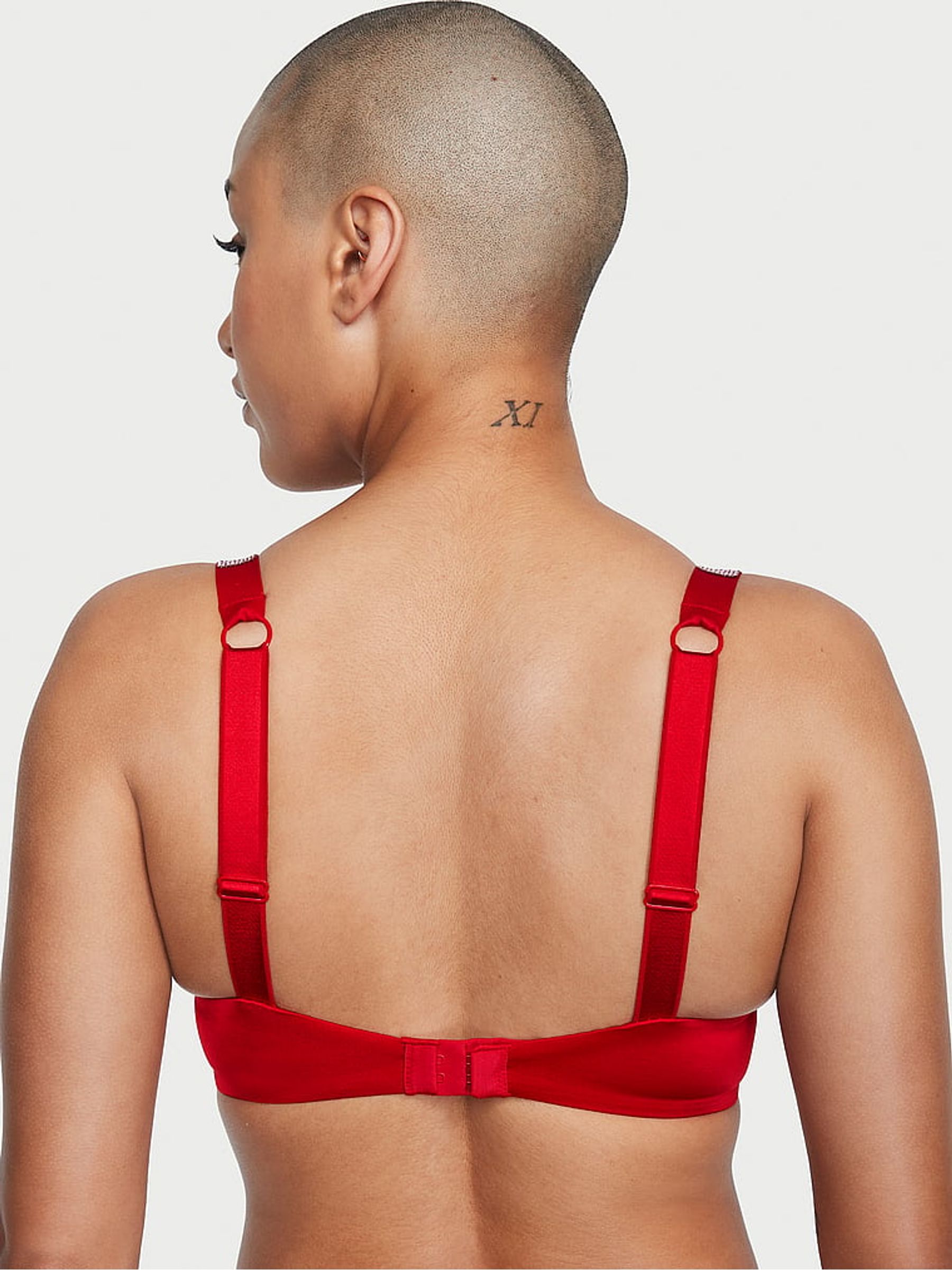 Lipstick Red Monogram Push Up Shine Strap Bra - Image 2 of 3