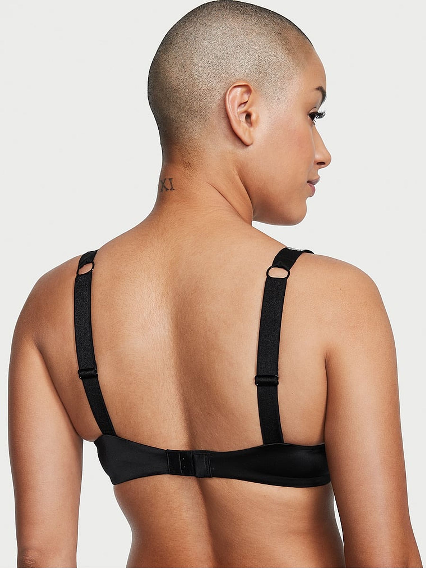 Black Monogram Push Up Shine Strap Bra - Image 2 of 3