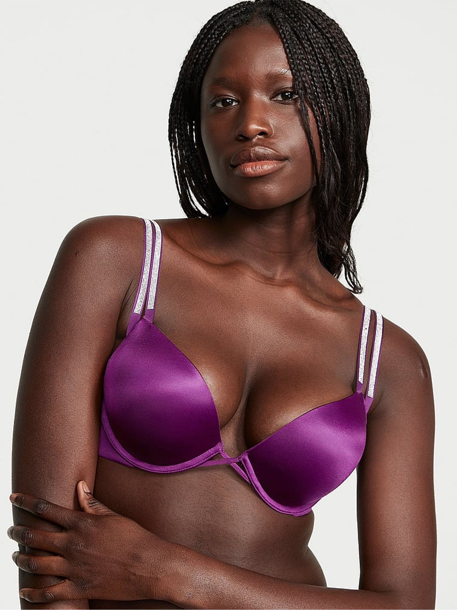 Grape Soda Purple Add 2 Cups Push Up Double Shine Strap Add 2 Cups Push Up Bombshell Bra - Image 1 of 4