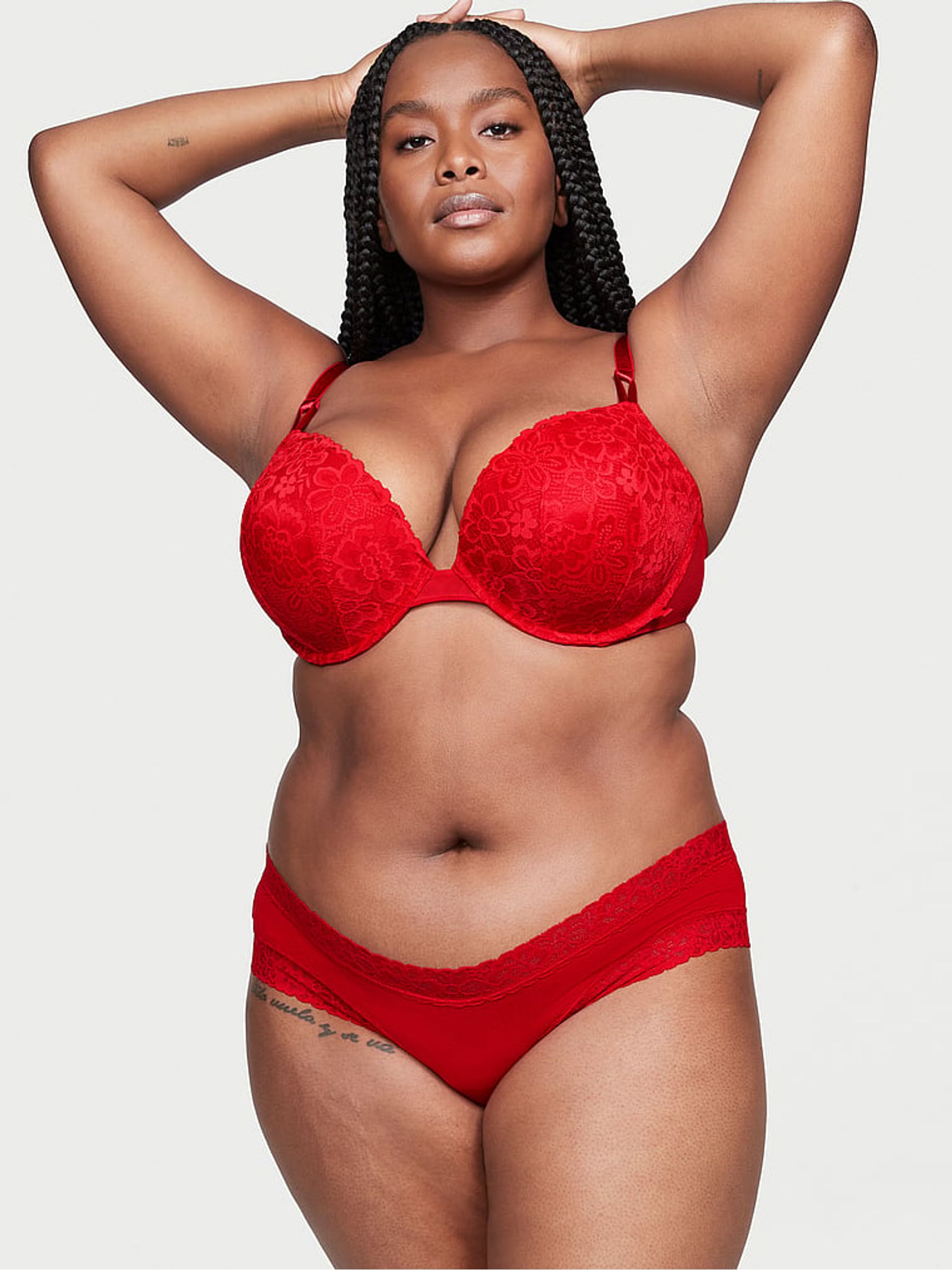 Lipstick Red Cotton Lace Cheeky Knickers - Image 1 of 3