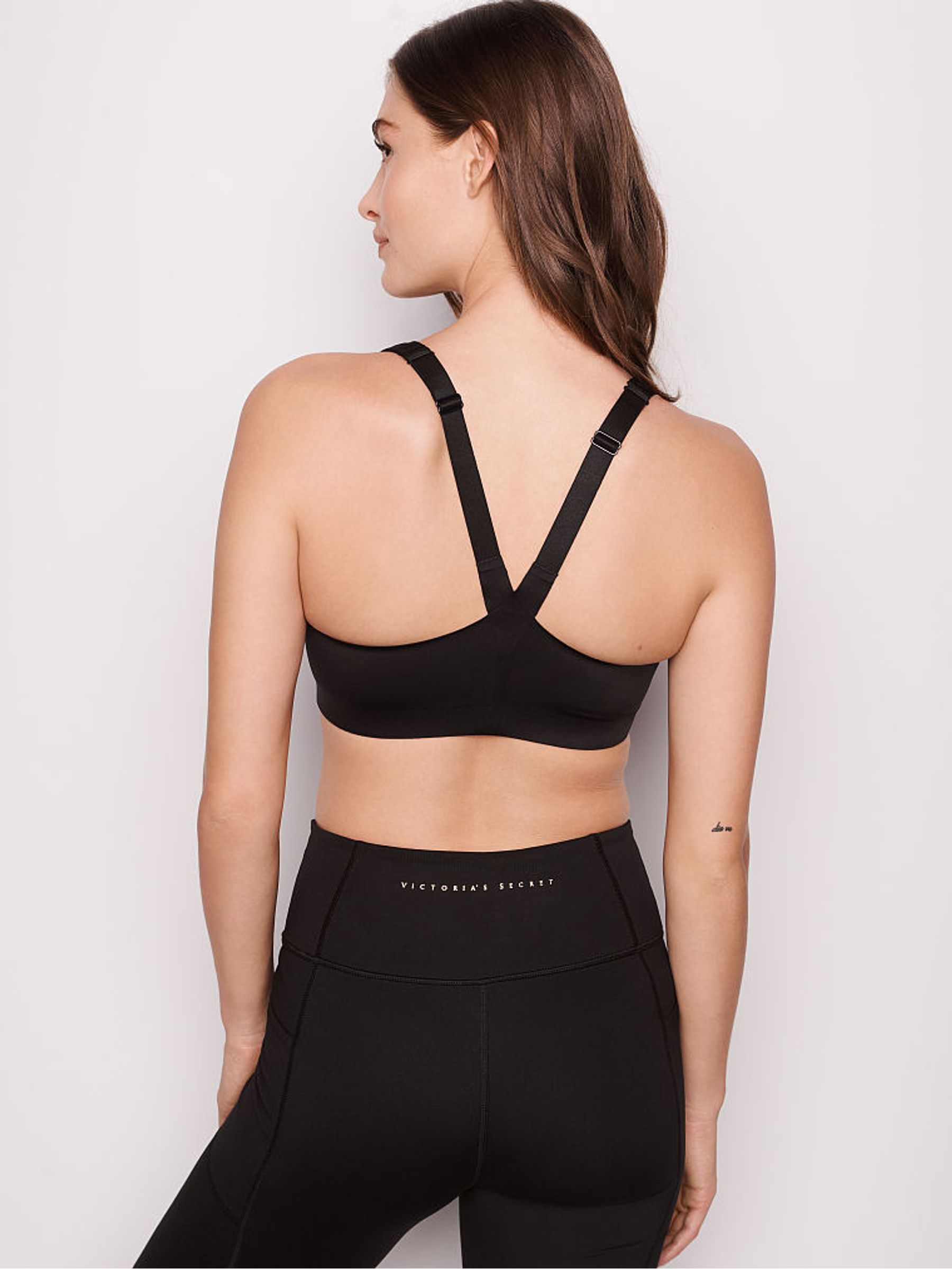 Black Smooth Front Fastening Wired High Impact Sports Bra - Image 2 of 4