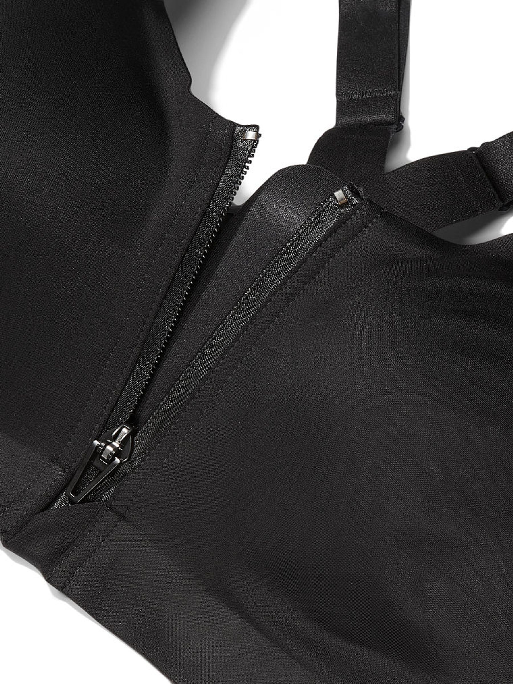 Black Smooth Front Fastening Wired High Impact Sports Bra - Image 4 of 4