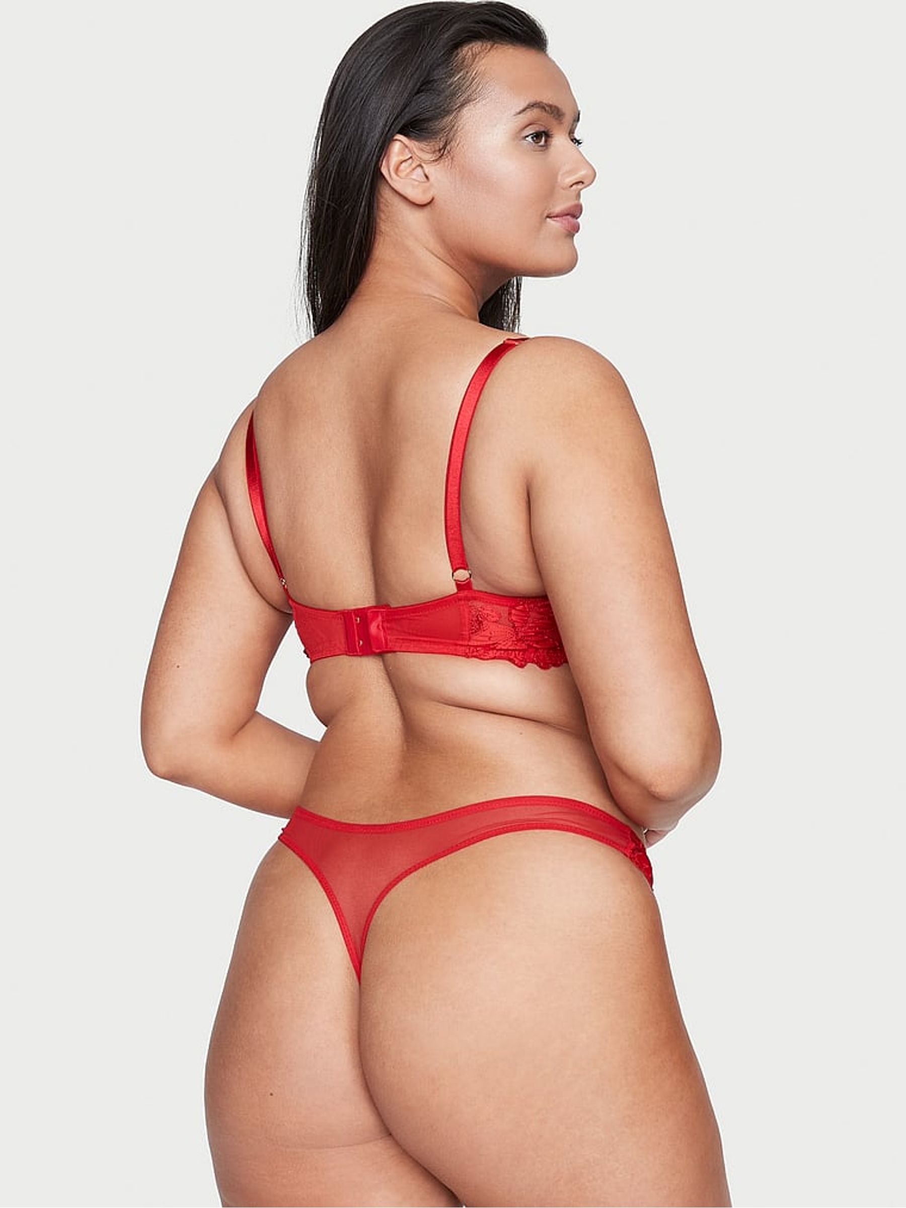 Lipstick Red Embroidered Thong Knickers - Image 2 of 4