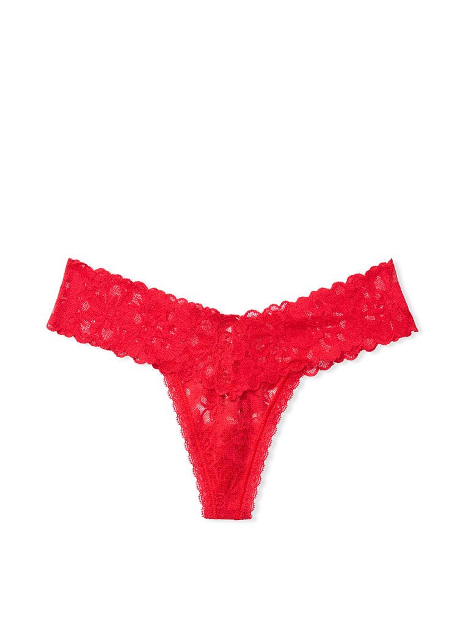 Lipstick Red Lace Thong Knickers - Image 3 of 4