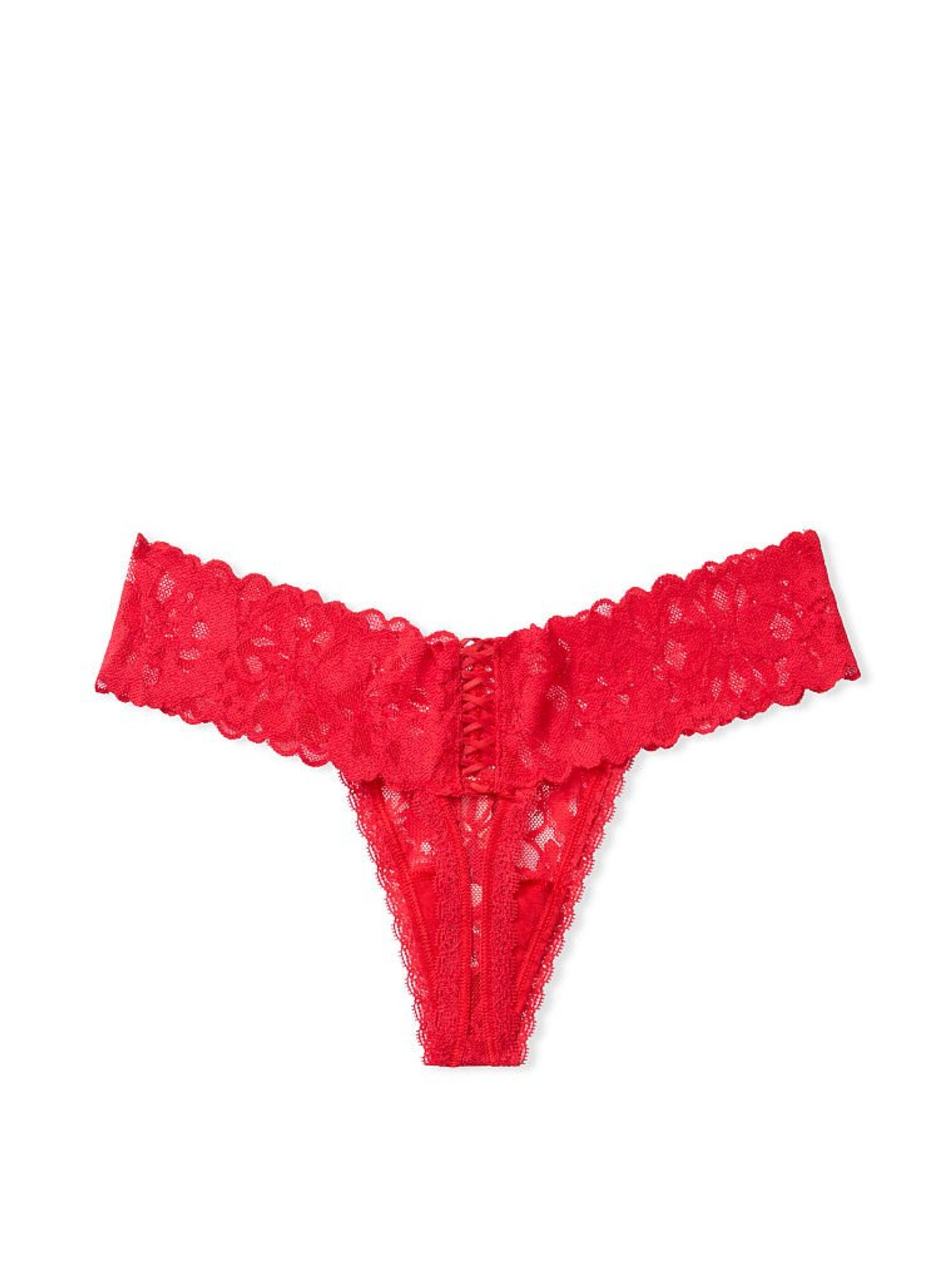 Lipstick Red Lace Thong Knickers - Image 4 of 4