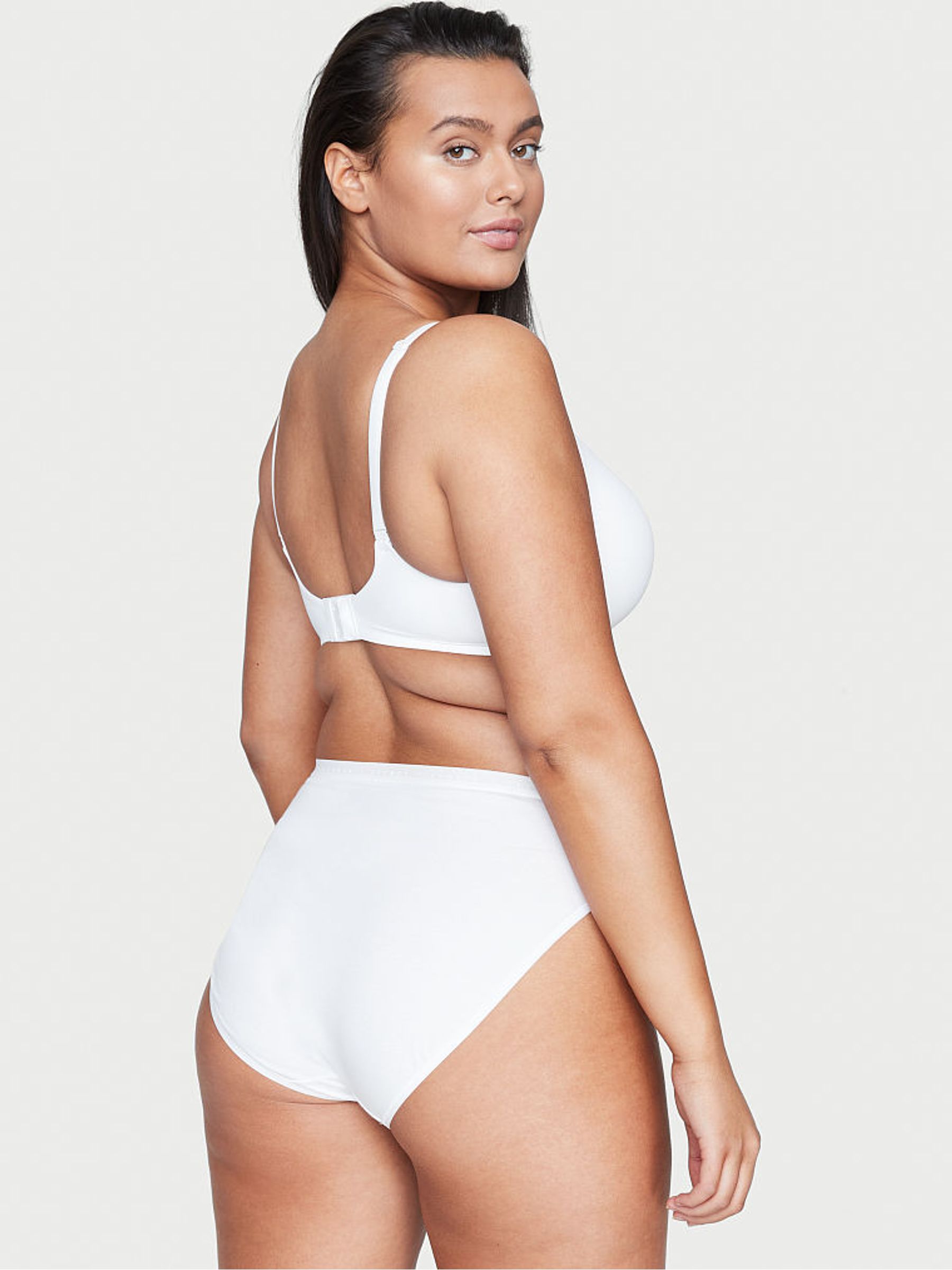 White Stretch Cotton High-Leg Brief Panty - Image 2 of 3