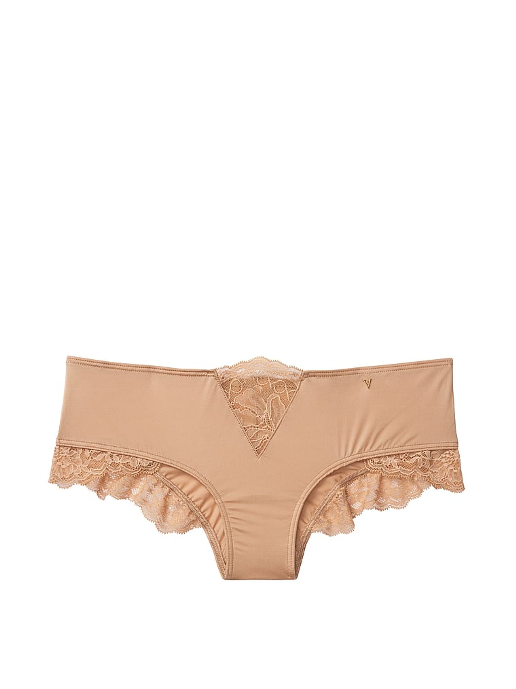 Sweet Praline Nude Lace Trim Thong Knickers - Image 4 of 4