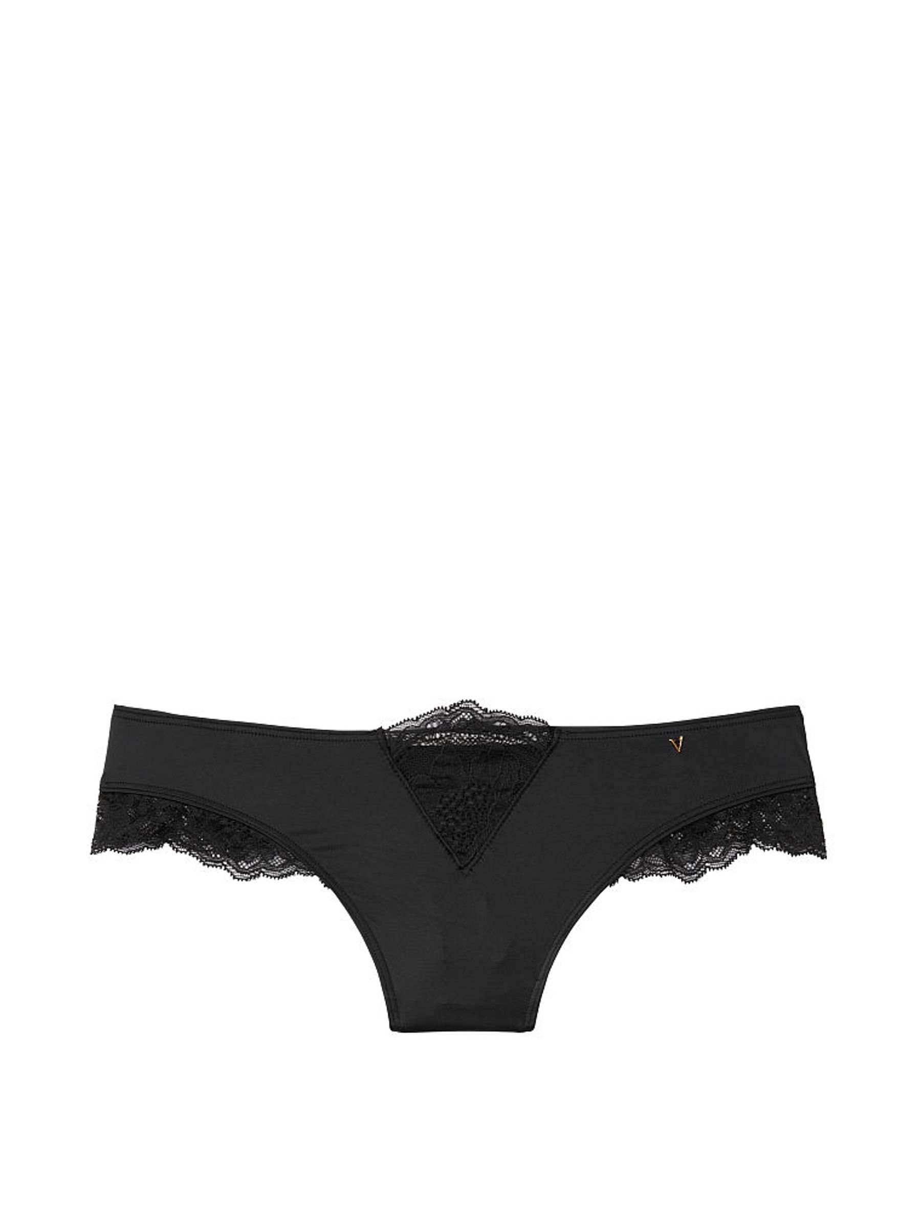 Black Lace Trim Thong Knickers - Image 2 of 2