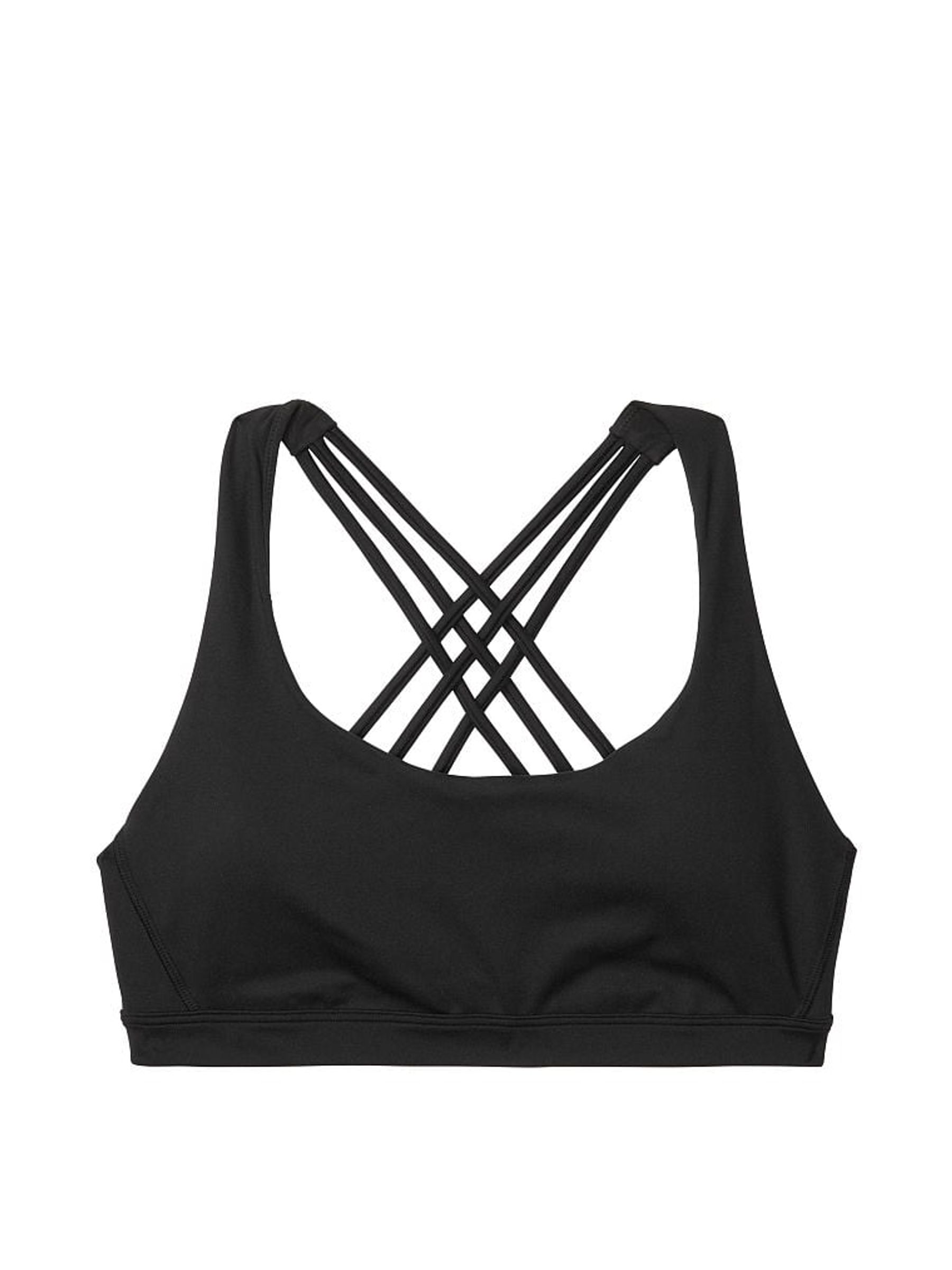 Black Smooth Strappy Back Non Wired Minimum Impact Sports Bra - Image 4 of 4
